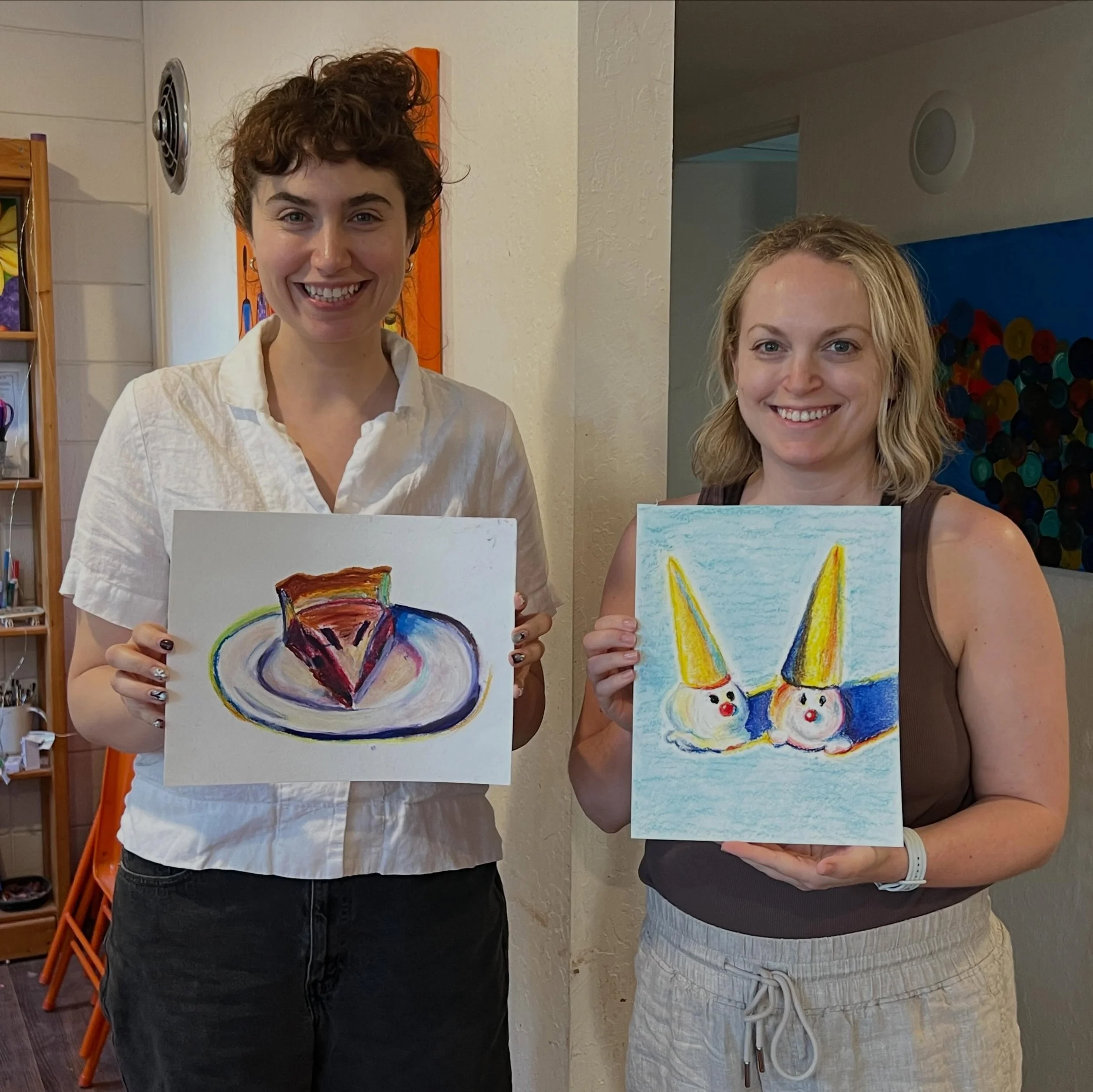 Oh those cute oil pastels. Yes, we will do this class again and soon! It was really fun! #oilpastels #artstudio #artsyudionearme #saturdayactivity