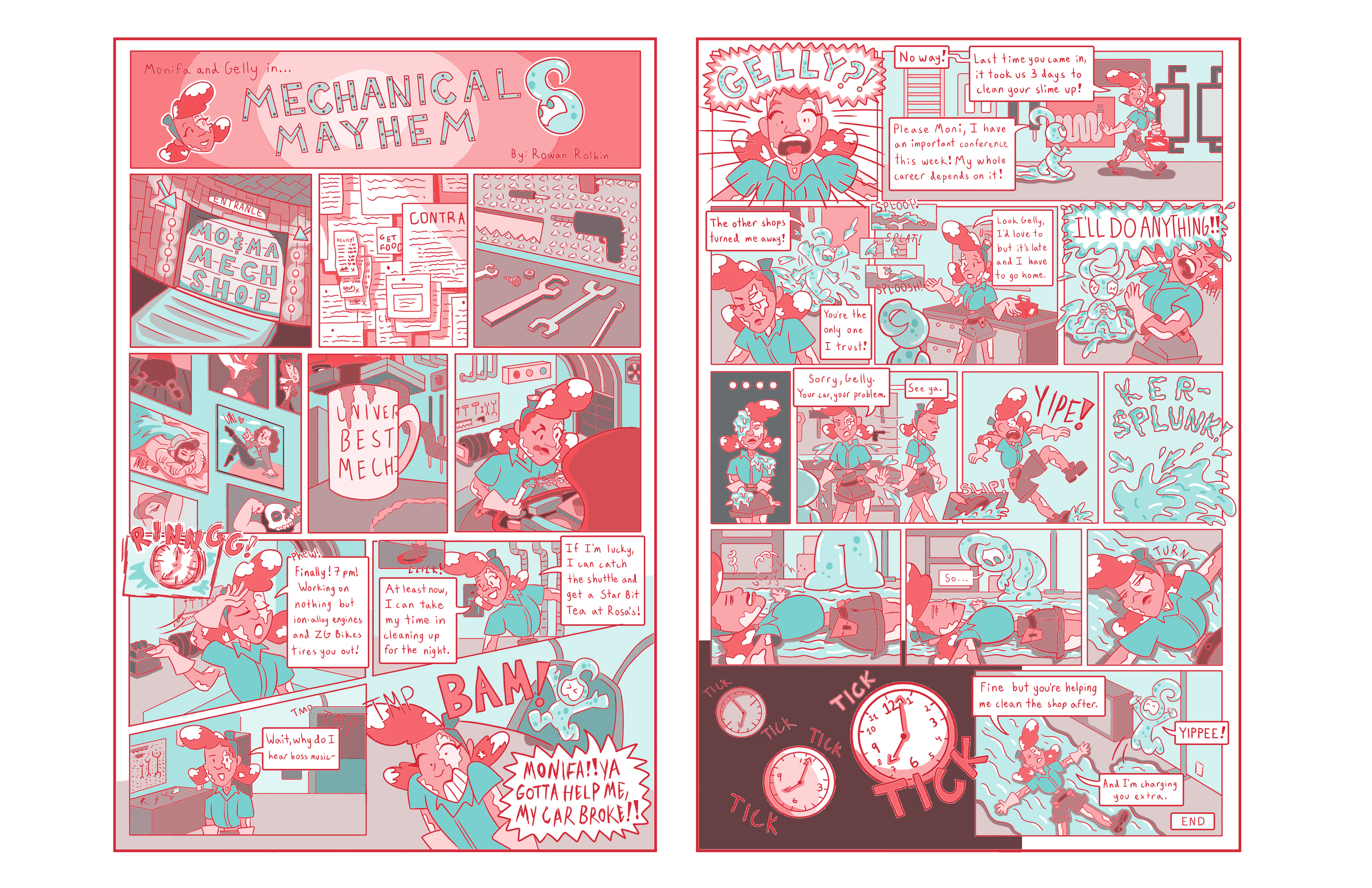 Final risograph colours for Mechanical Mayhem