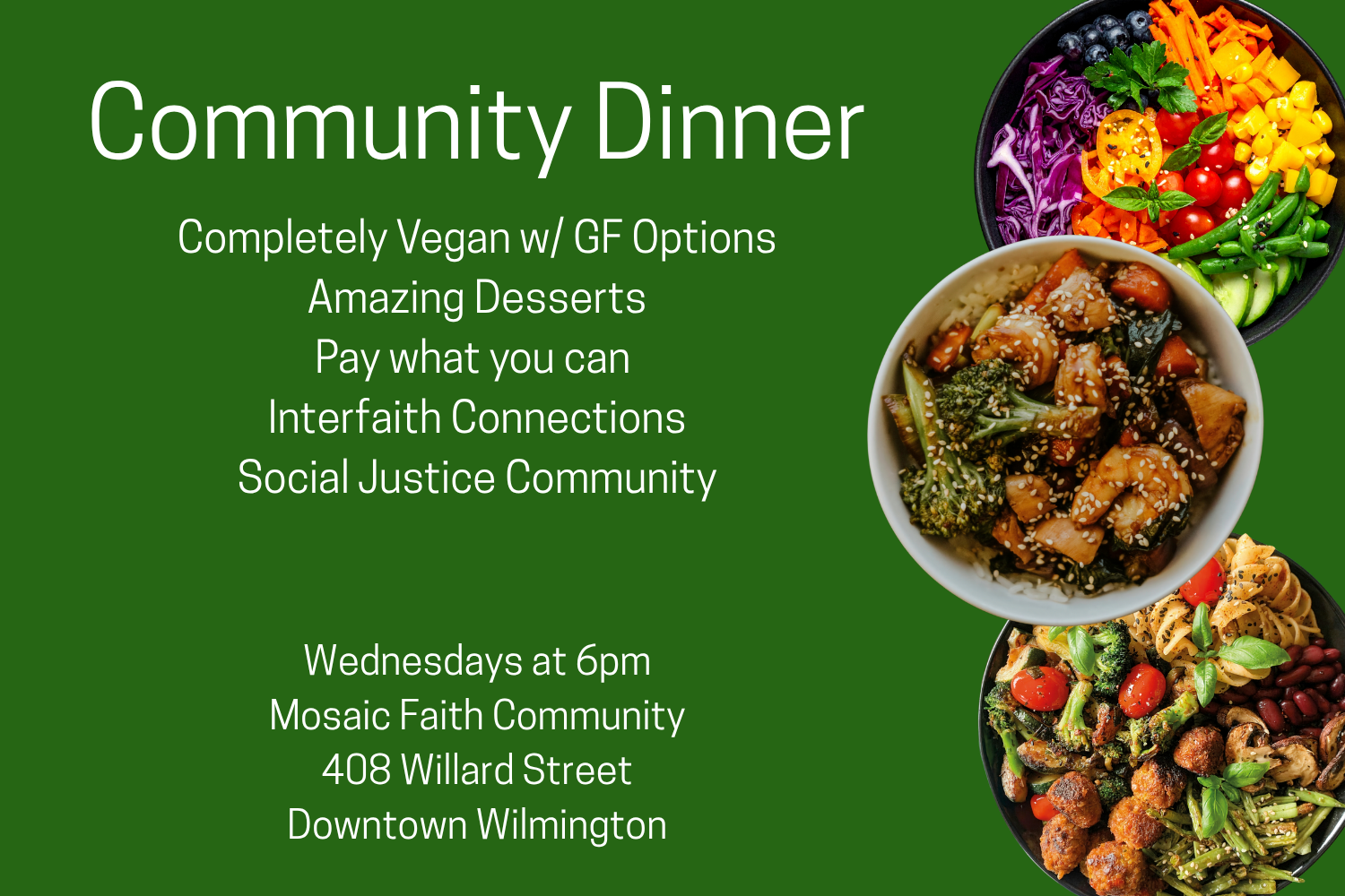 Welcome to our Community Dinners