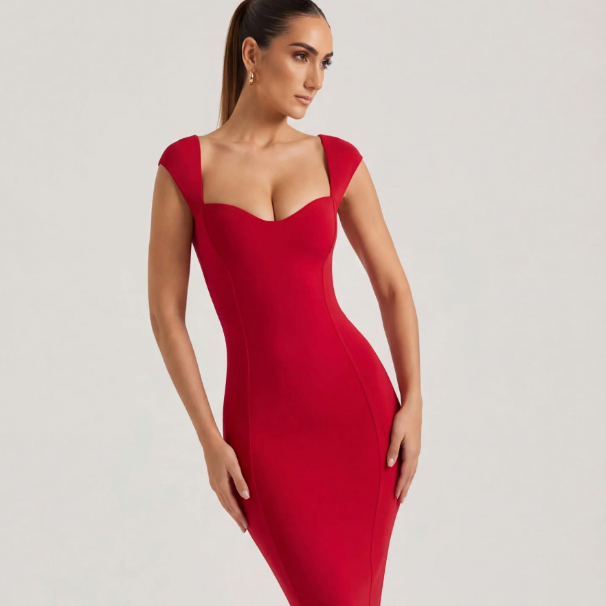 Oh Polly Red Sweetheart Maxi Dress
