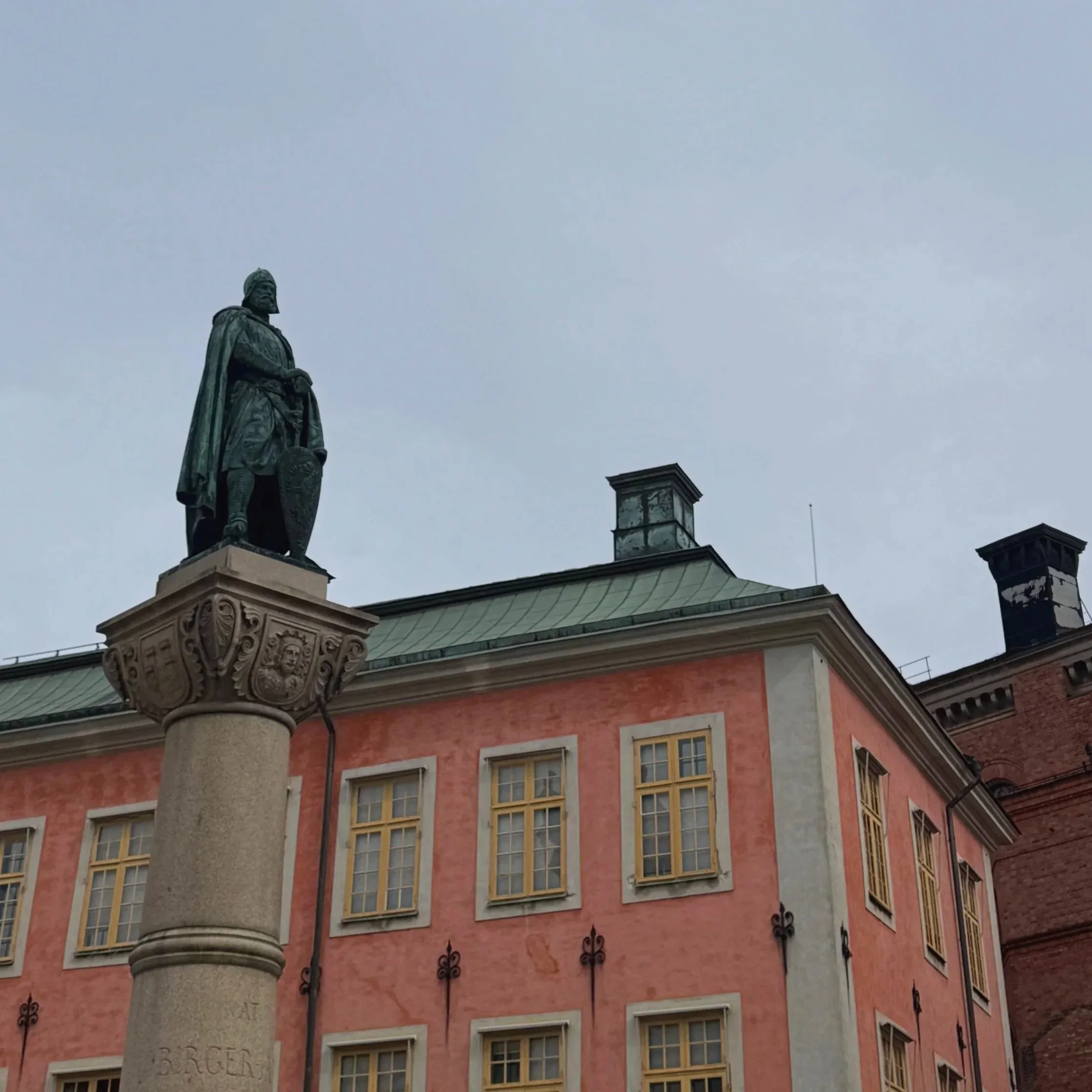 The Birger Jarl Statue in Stockholm, a bronze monument that commemorates the traditional founder of Stockholm.