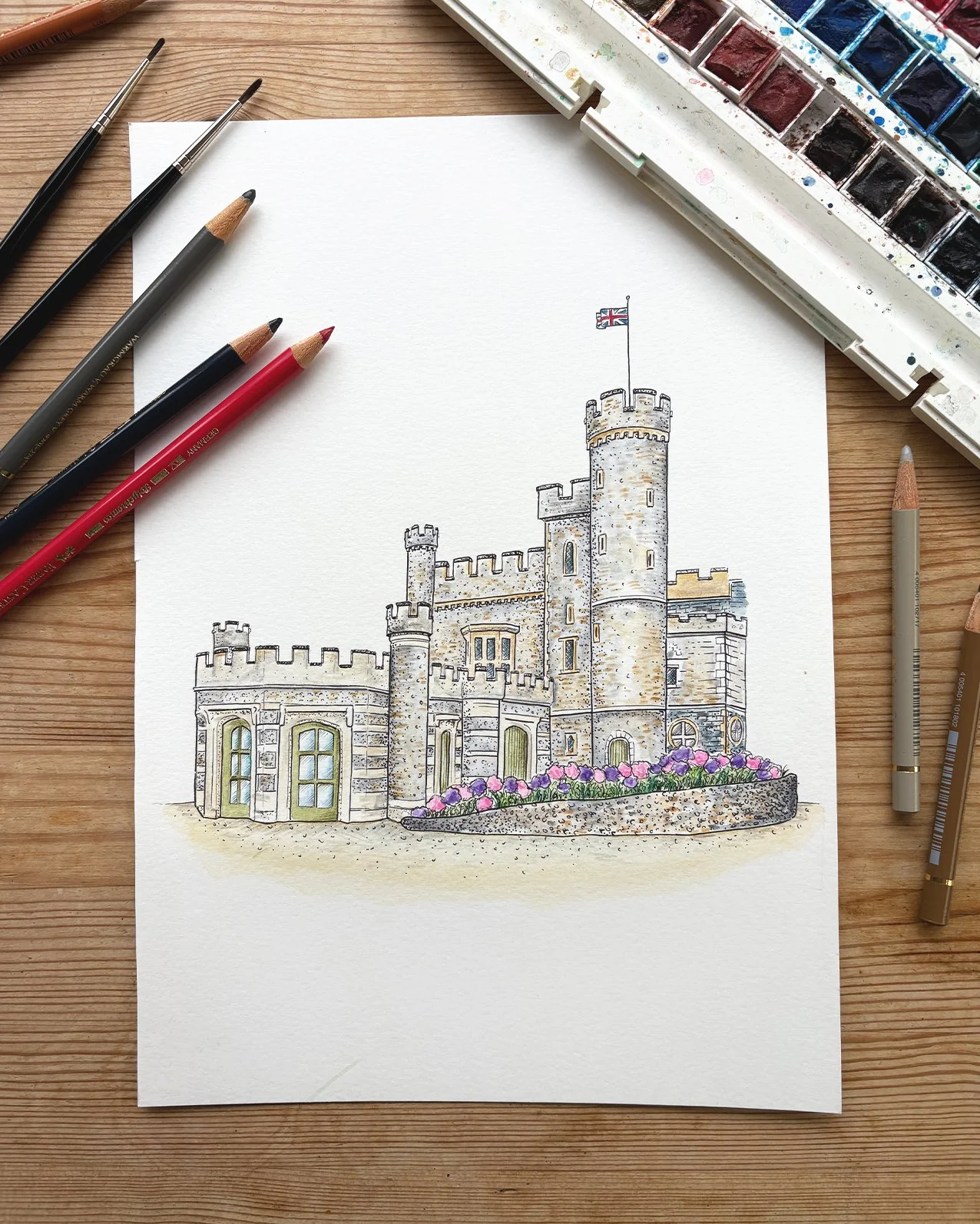 Watercolour &amp; pencil illustration of Whitstable Castle.

This is a venue I've been fortunate to draw several times, so for this illustration I decided to draw it from a different view and absolutely love the outcome.

I've used this image for a W