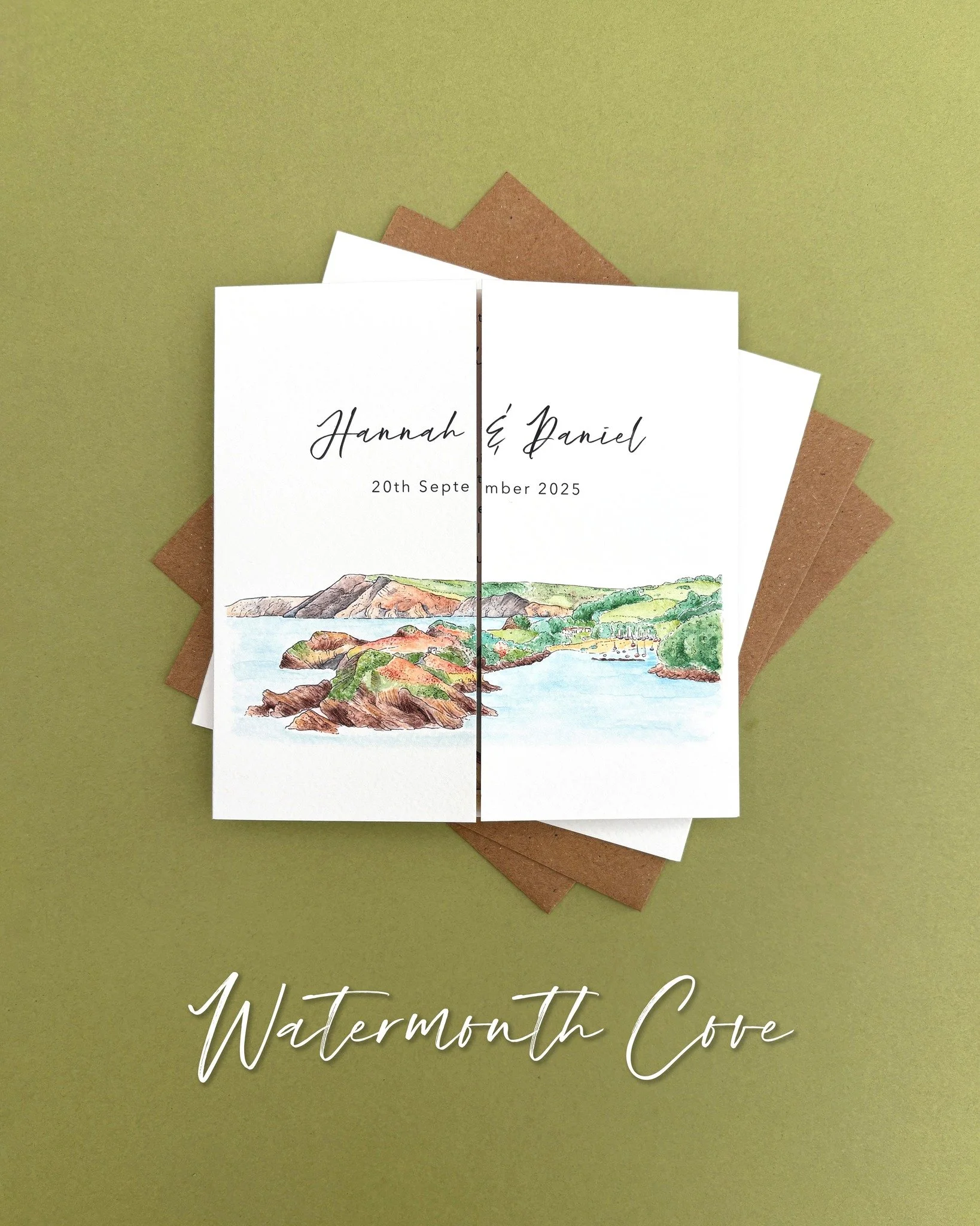 Bringing the beauty of the Devon coast to paper 🎨

Getting to work with Hannah &amp; Daniel was a great experience and it came about in the loveliest way. After seeing a design I had created for a friend&rsquo;s wedding at the same venue, they reach