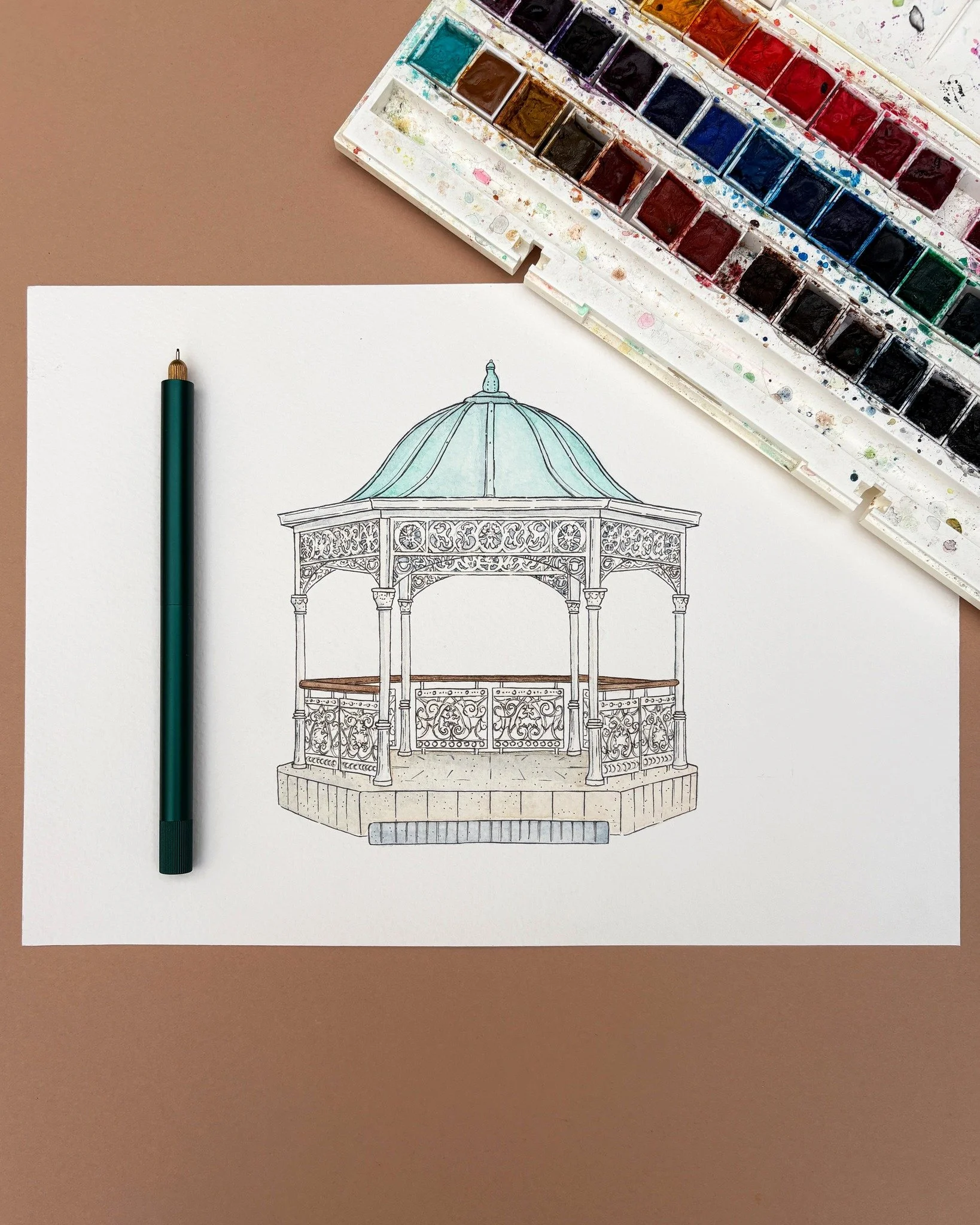 It&rsquo;s all in the detail 🖊

This pen and watercolour study of the ceremony space at @weddingsatquex  is a great example of how a venue illustration can set the tone for a full suite.

Beyond the invitations, I love seeing these details carry thr