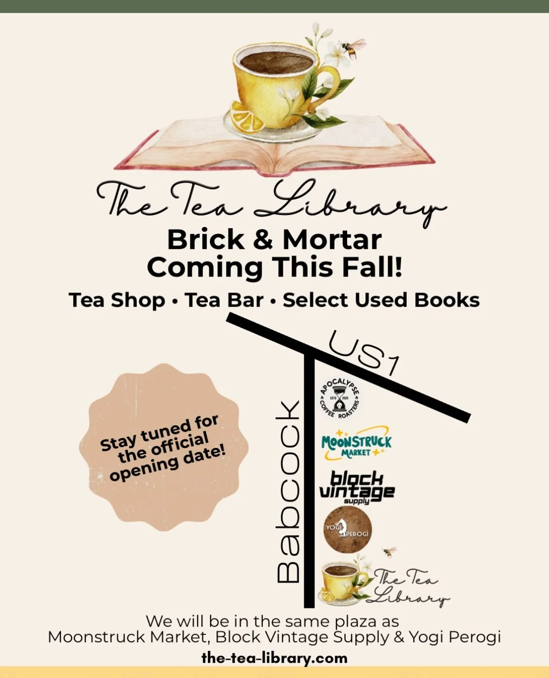 If you&rsquo;ve been following the journey to our new shop, I just added a full page on the website with all the details.
It walks you through the location, what&rsquo;s coming, and everything we&rsquo;re building behind the scenes as The Tea Library