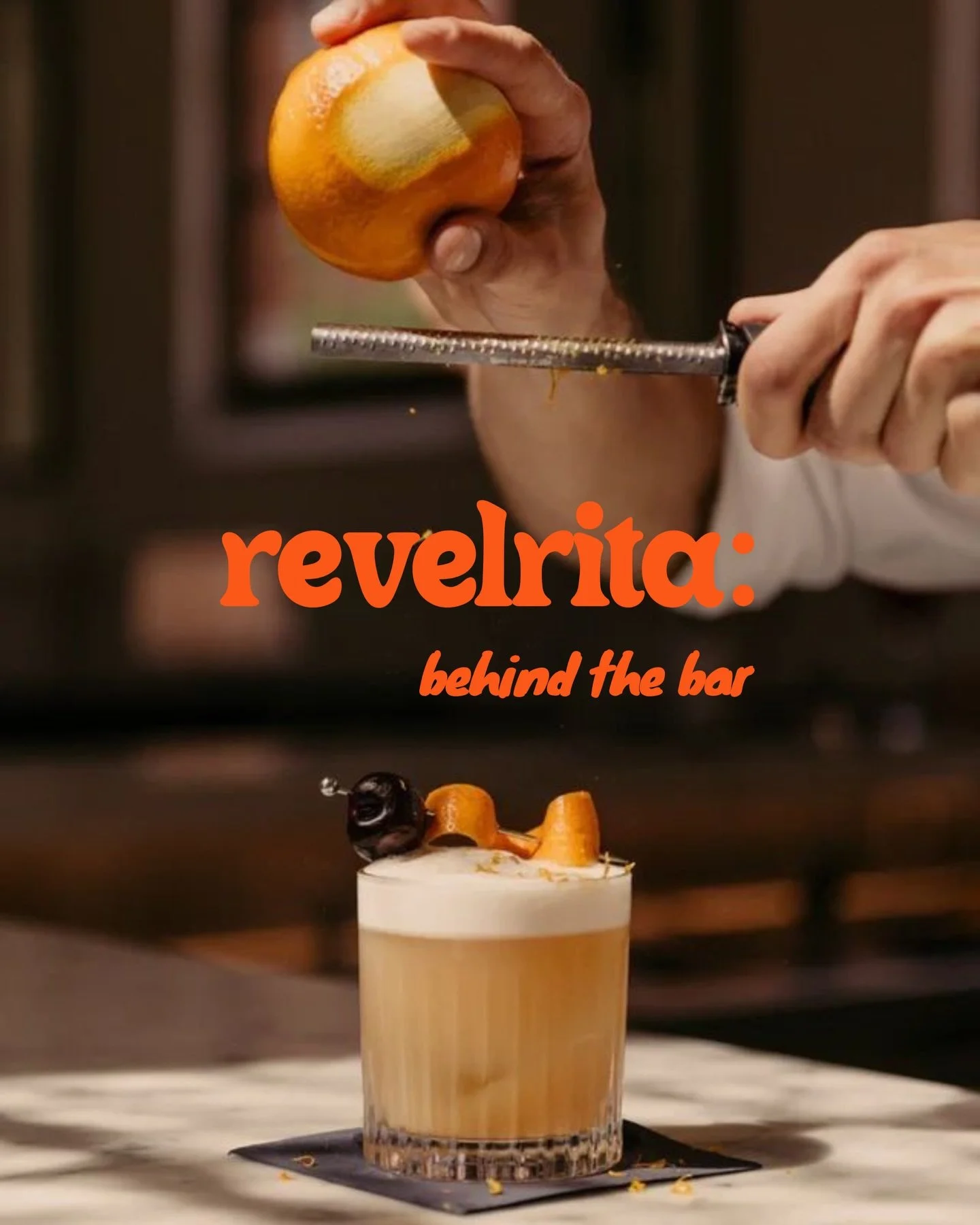 Meet Revelrita: Behind The Bar. 

We come to your house with glassware, custom menus, fancy ice, and craft cocktails made to order. 

Now booking small gatherings. DM for details. 
Cheers 🥂