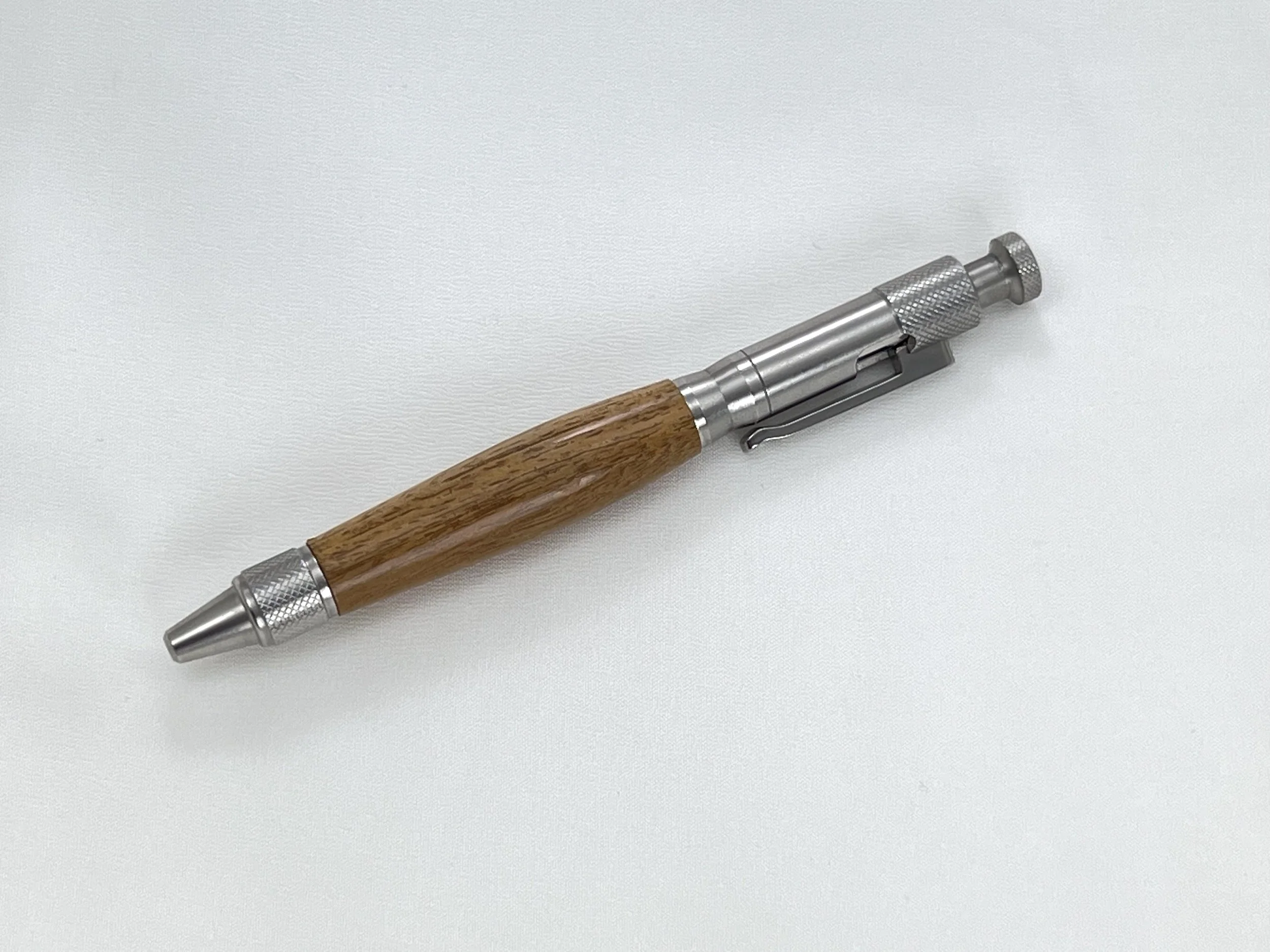 Beefwood Clip Bolt-Action Pen