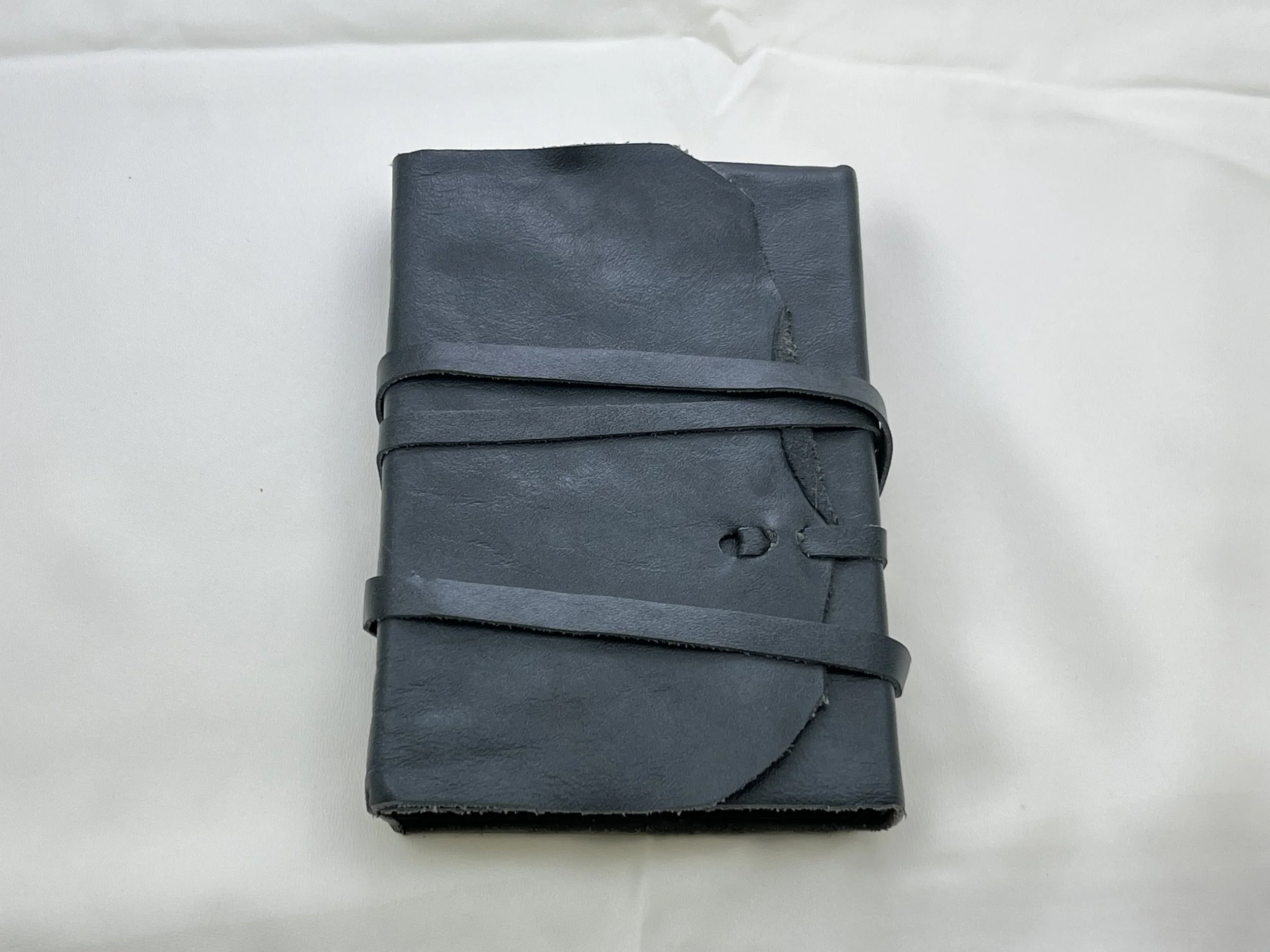 4x6 blue-gray hardcover leather journal