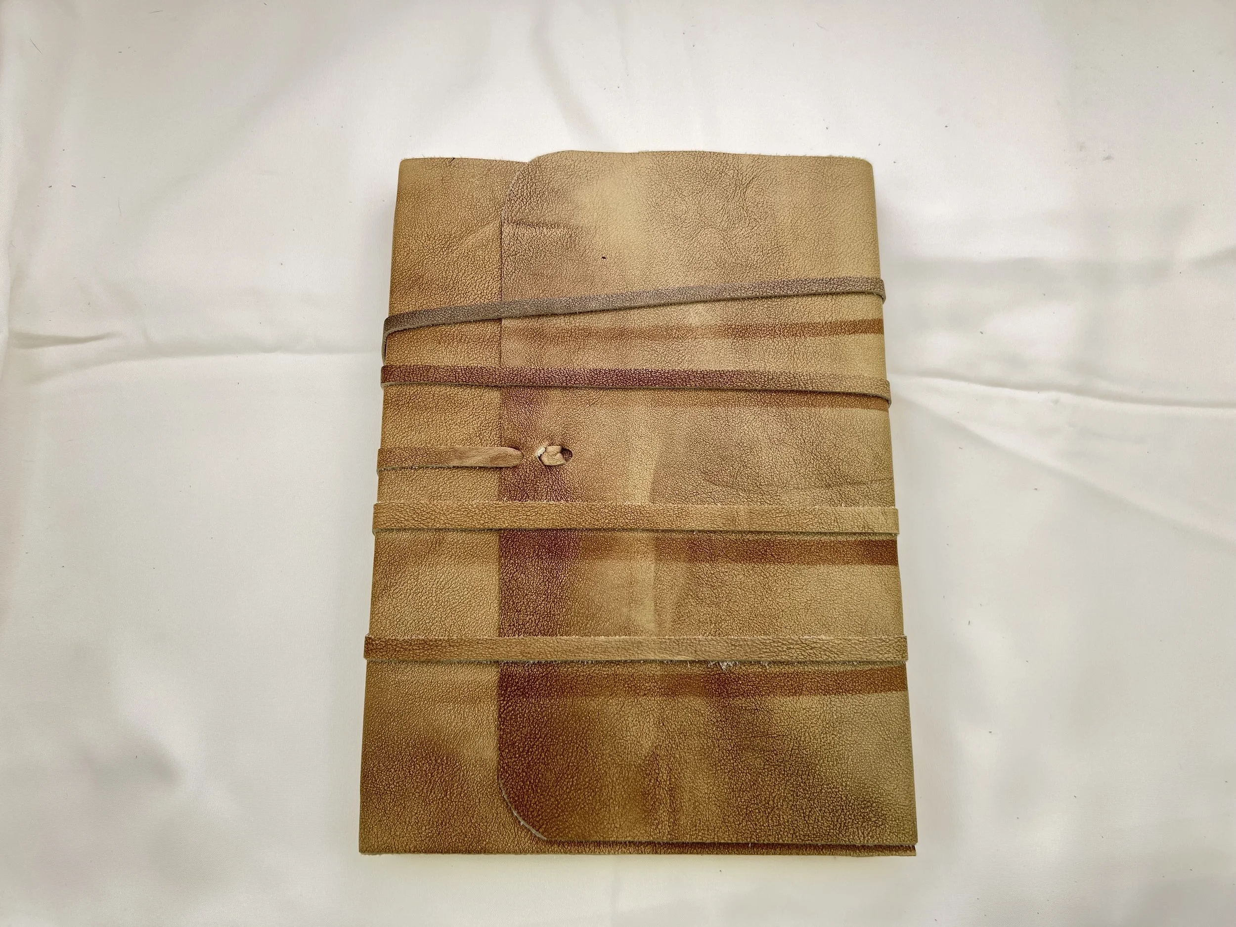 7.5x10 faded tan leather bound journal