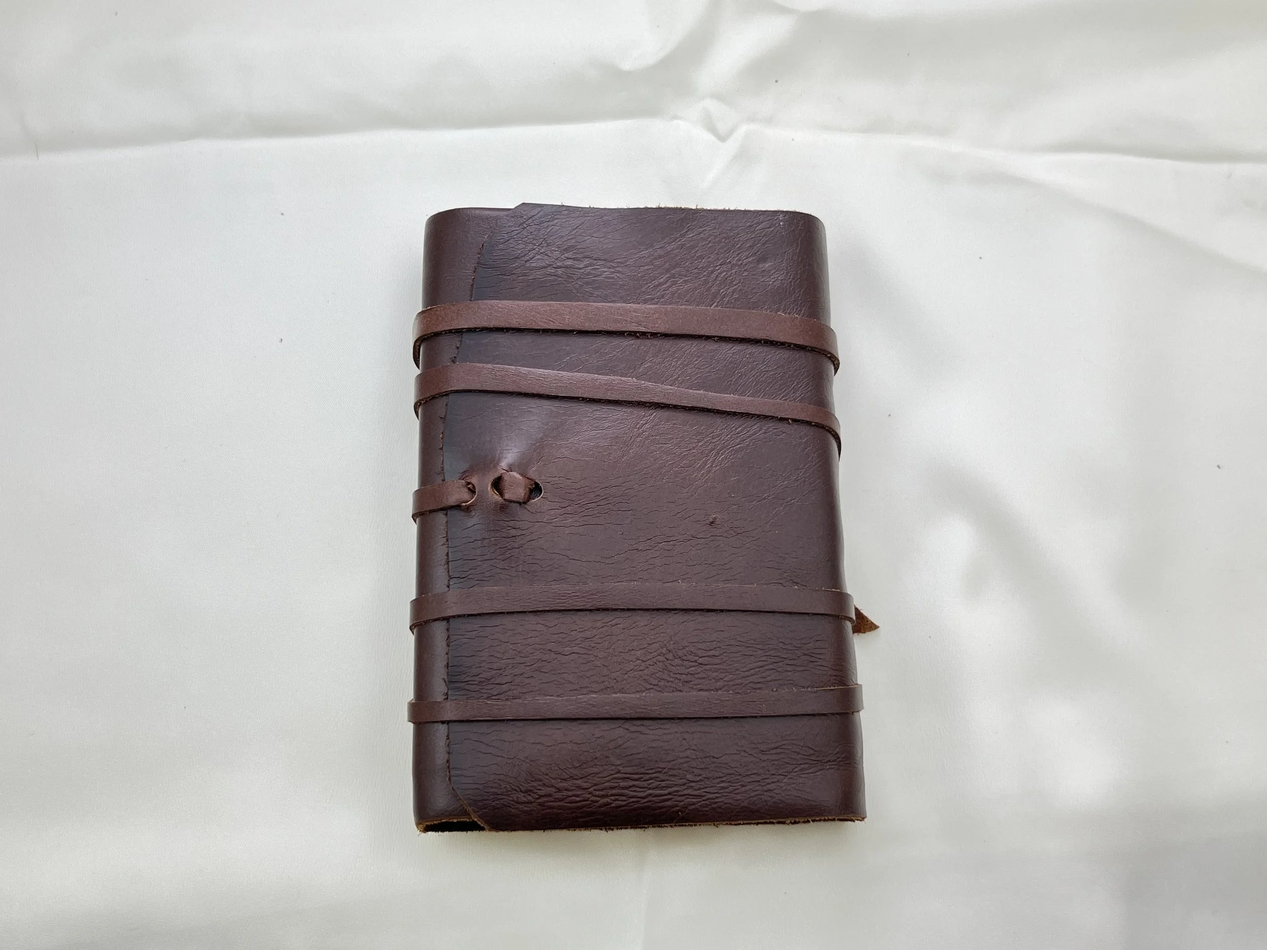 4x6 brown leather deckle paper journal
