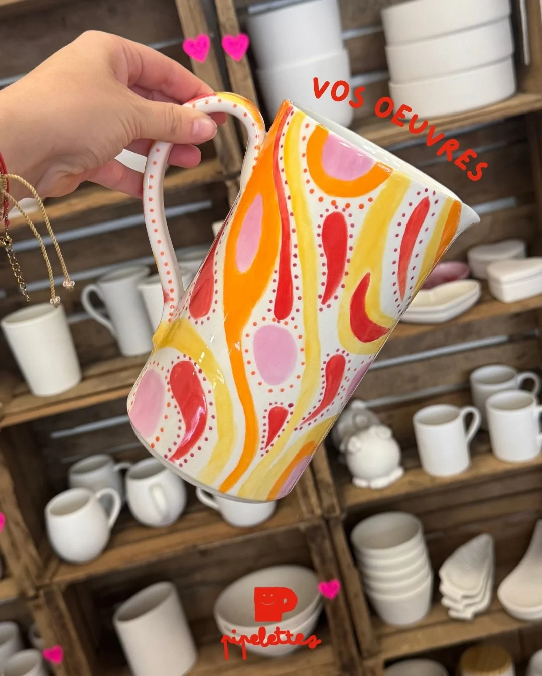 Un petit avant / apr&egrave;s de vos &oelig;uvres ! 🎨
&bull;
&bull;
&bull;
#Pipelettes #cafeceramique #peinture #ateliercr&eacute;atif #c&eacute;ramique #lyon #ouest #avantapr&egrave;s #cuisson #ouestlyonnais #Francheville #cadeauxdeno&euml;l