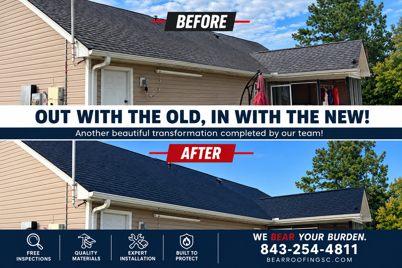 BEFORE & AFTER - Roof Replacement