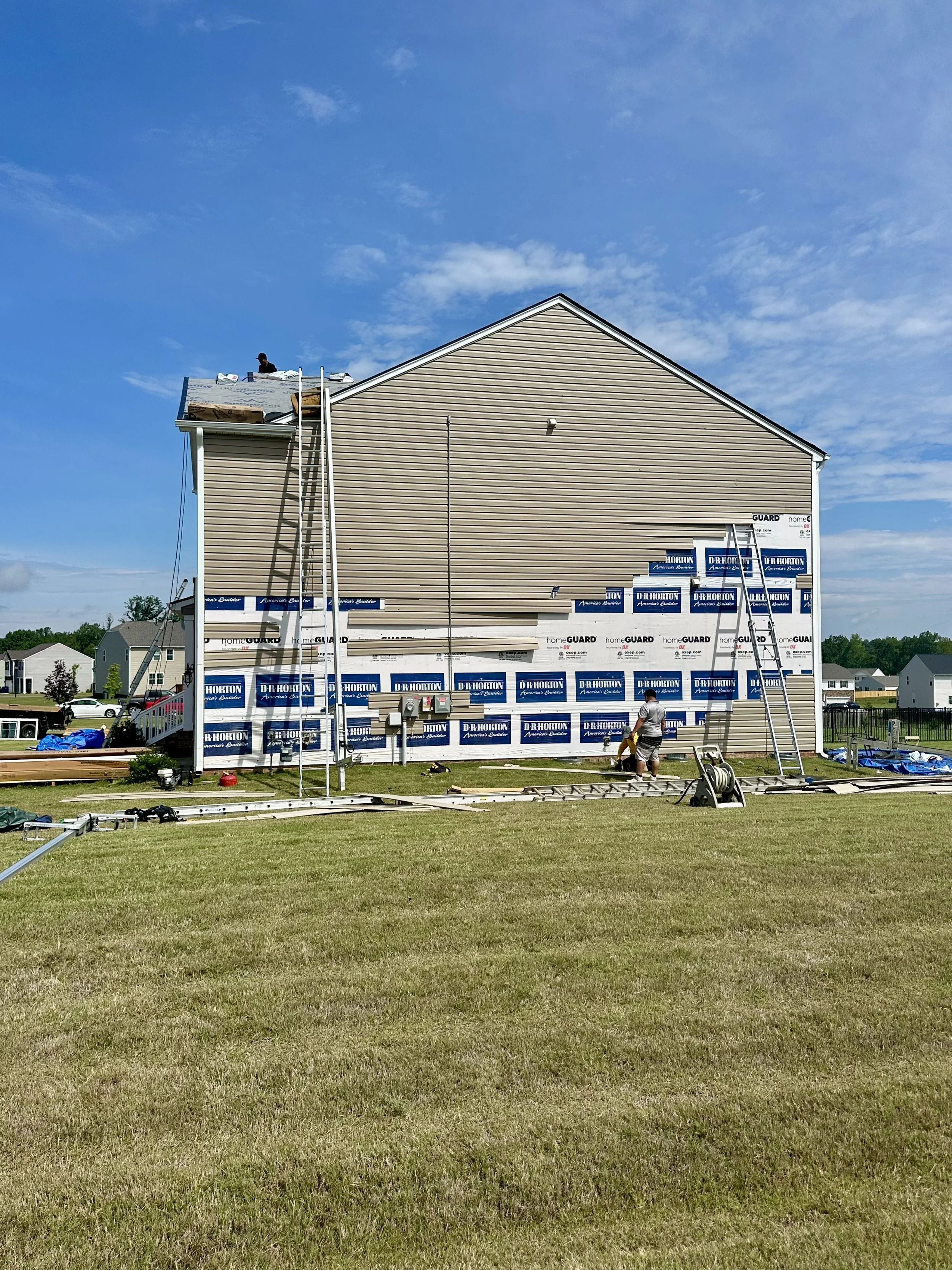 Residential siding replacement project featured on Bear Roofing LLC's website, serving Myrtle Beach, Carolina Forest, Conway, and surrounding Horry County communities.