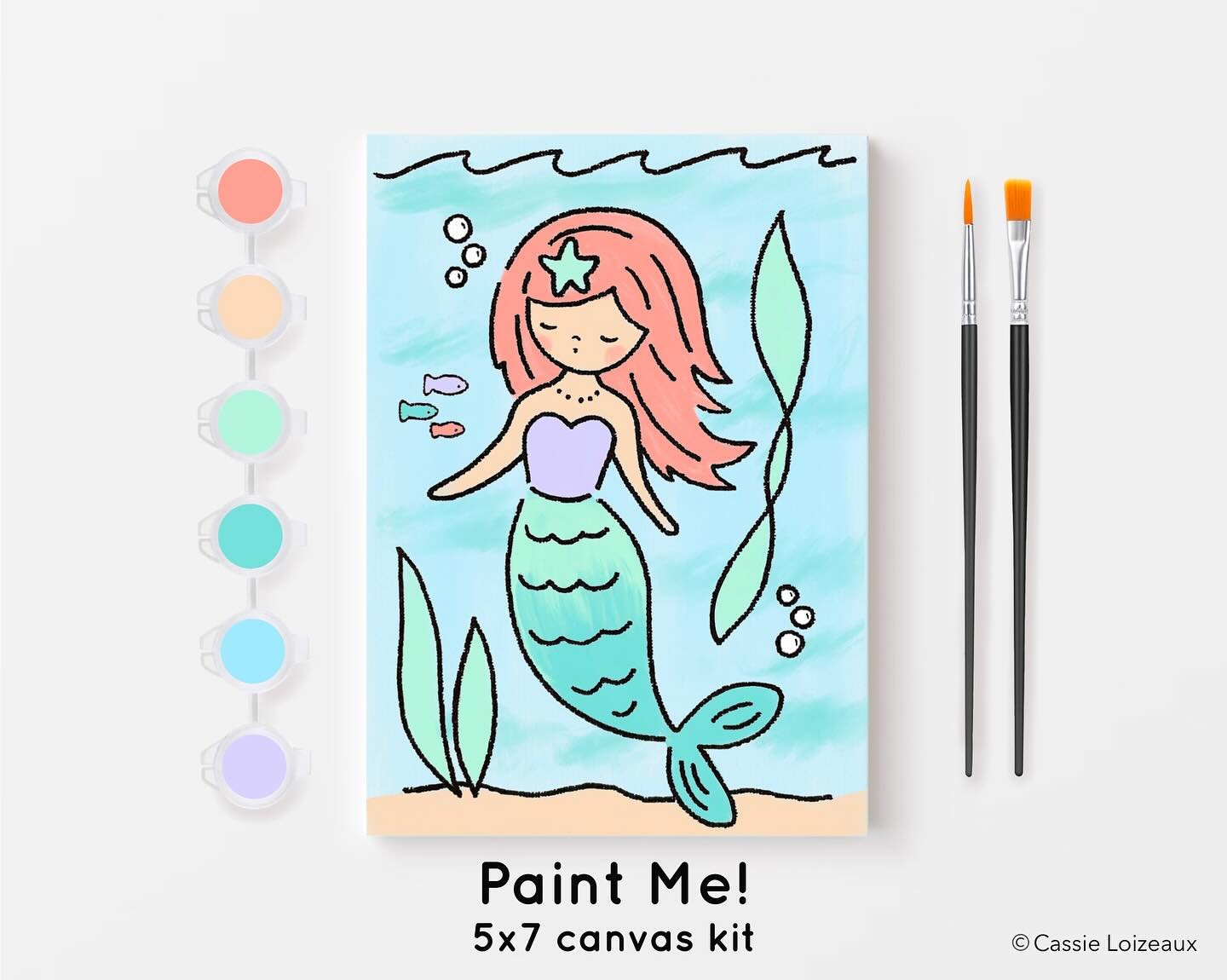 Cute new mermaid design! Canvas Painting Kits: 5x7-$10, 8x10-$20.
Comment or message to order. Shares appreciated.