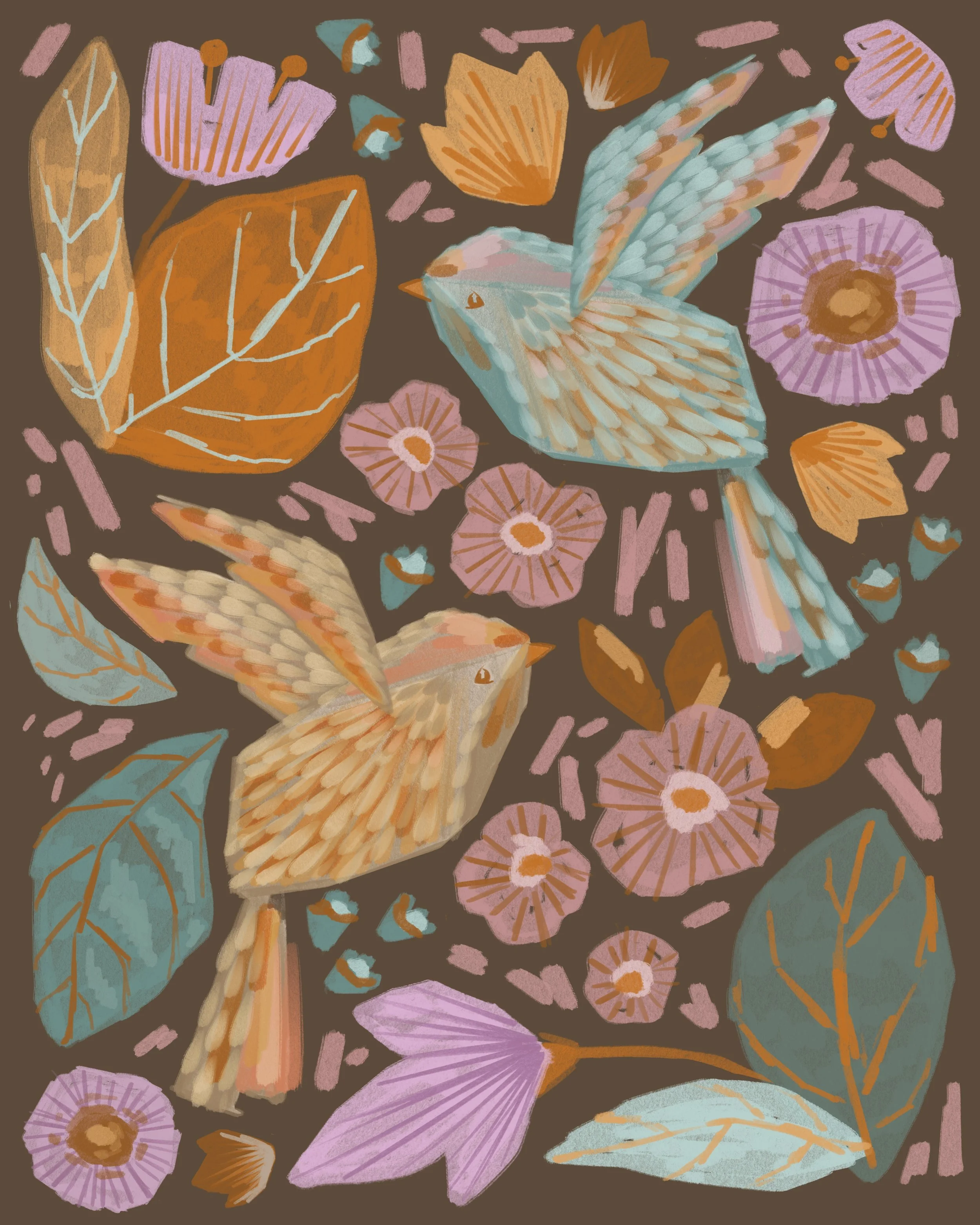 Autumn Garden-birds brown.jpg