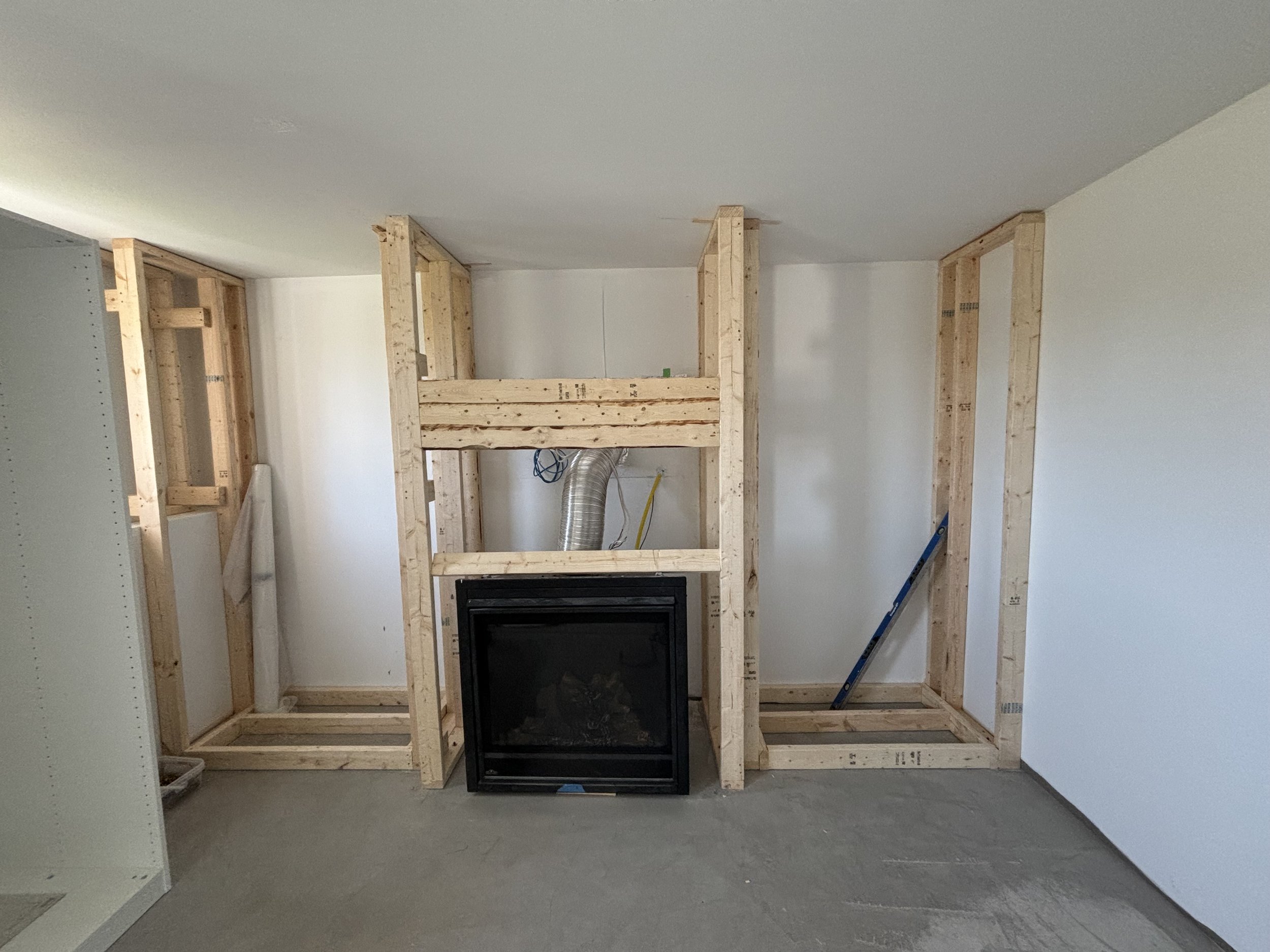 Framing for Custom Bookcase Built Ins