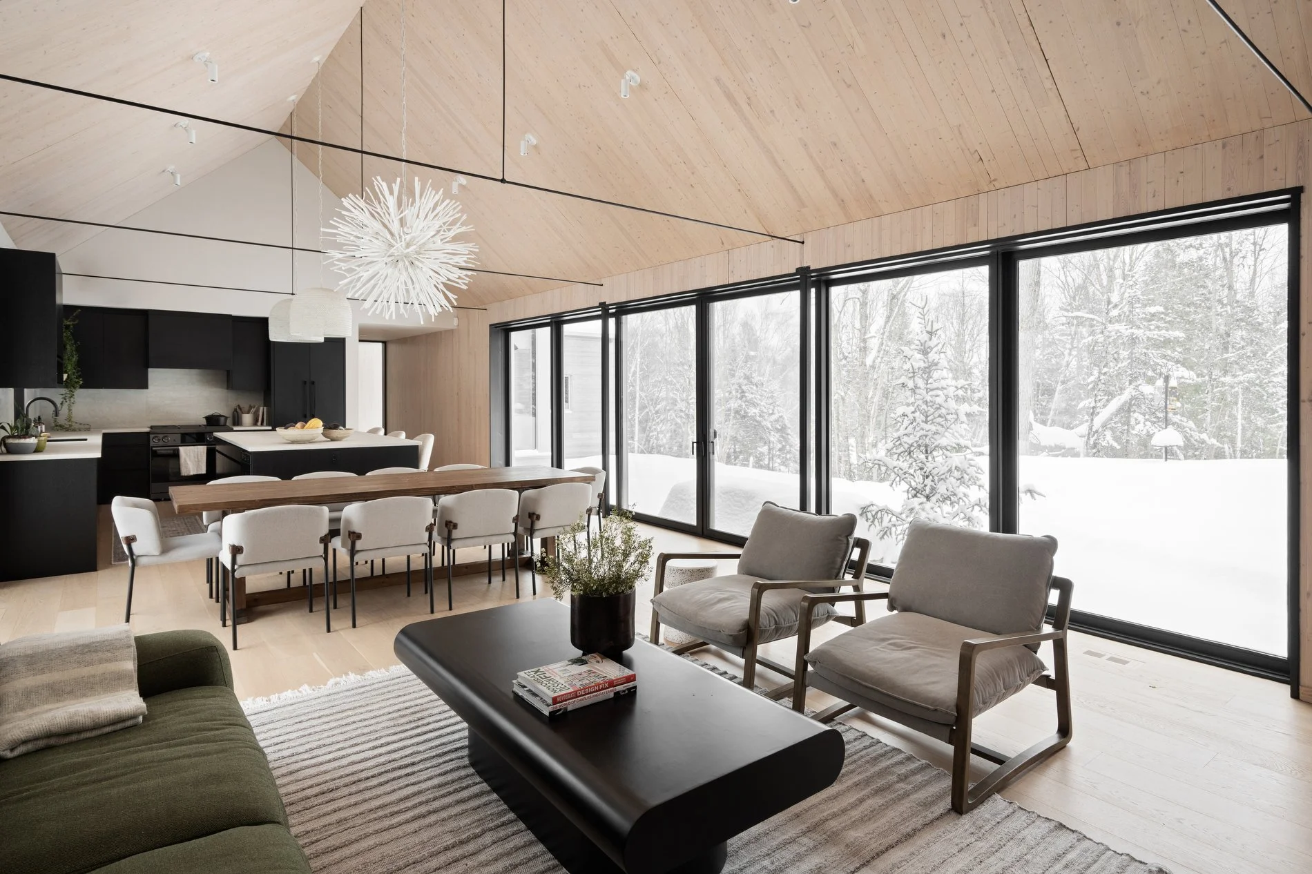 open living concept with cross-laminated timber interior