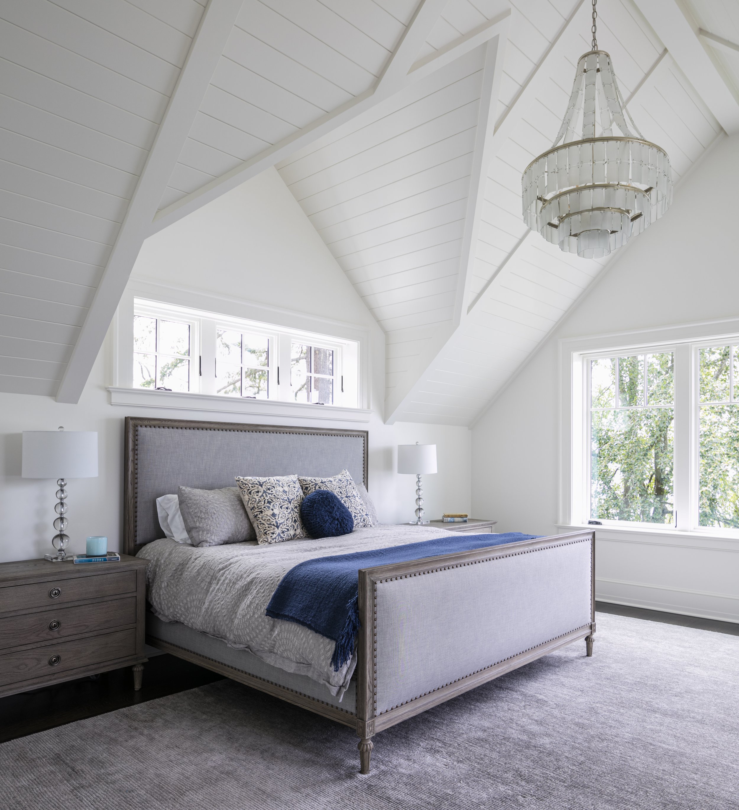 bedroom with high ceilings