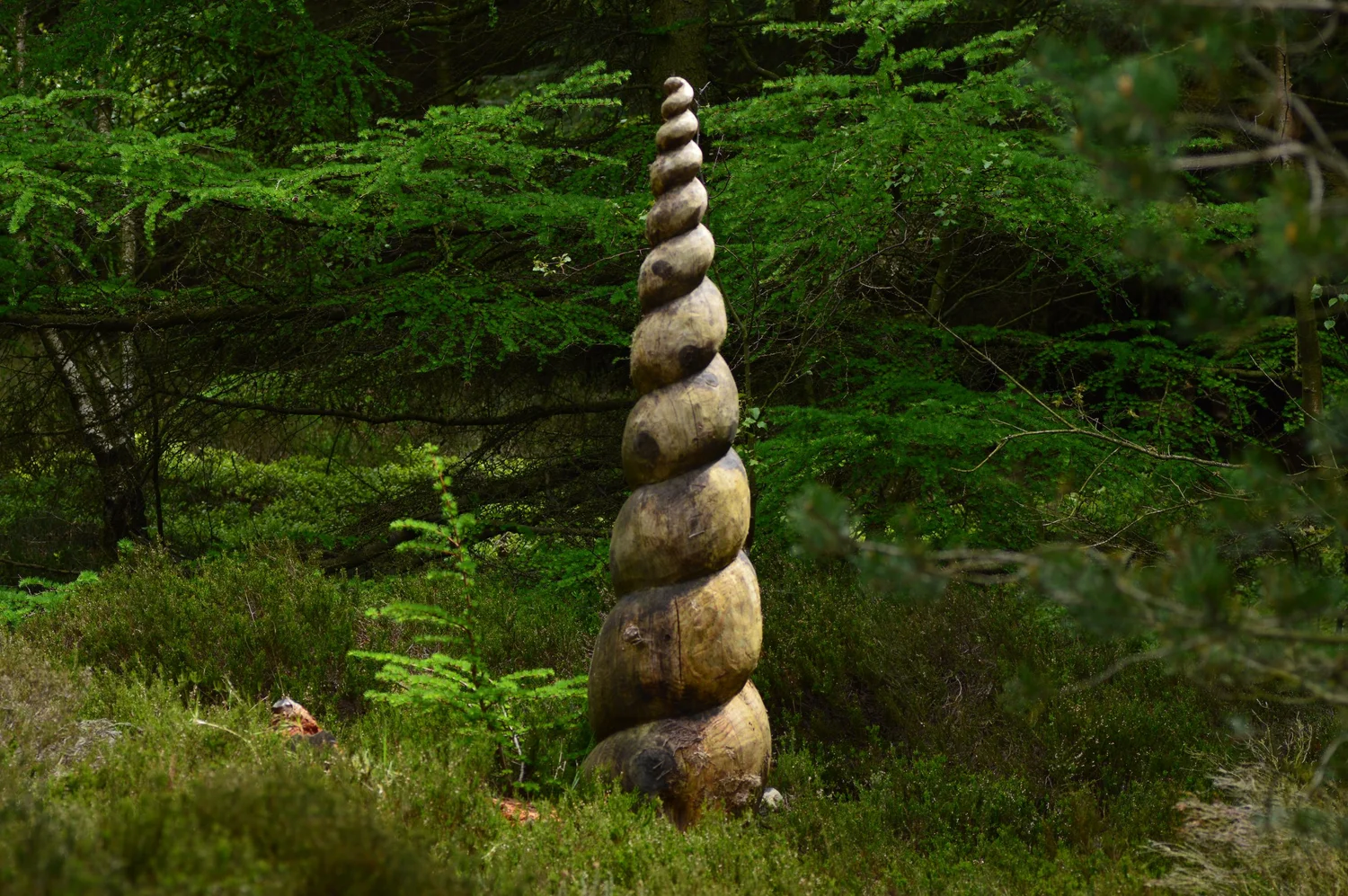 The Spiral wood carving