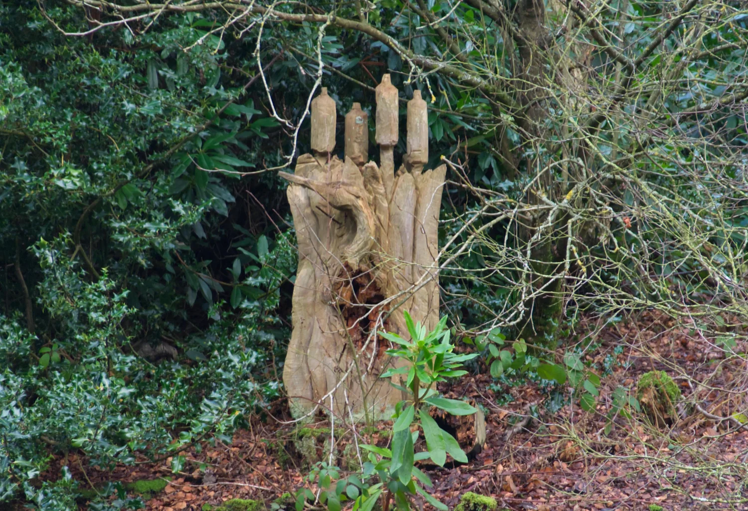 The Heron wood carving