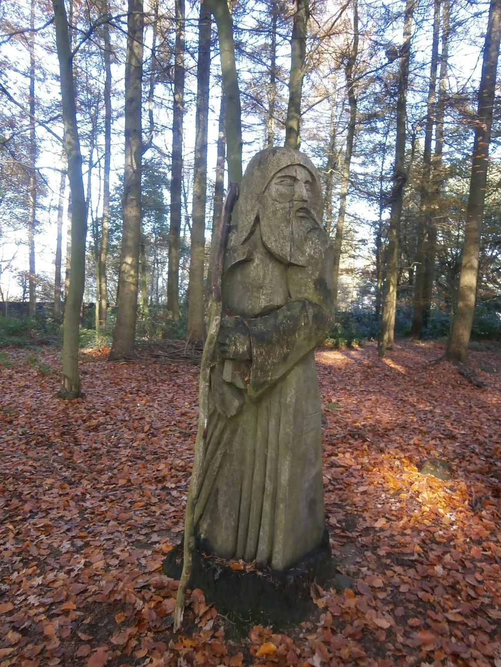 Old Father Time wood carving