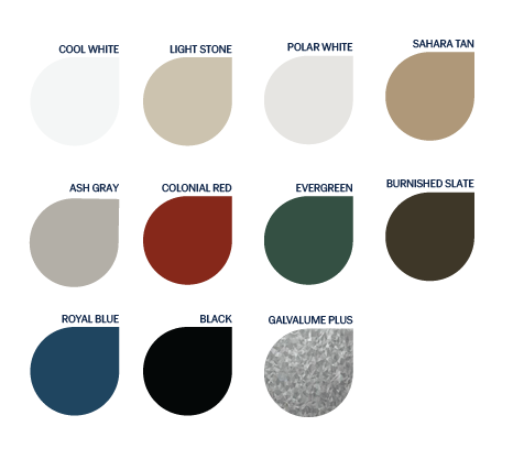 Close-up of roof panels colors