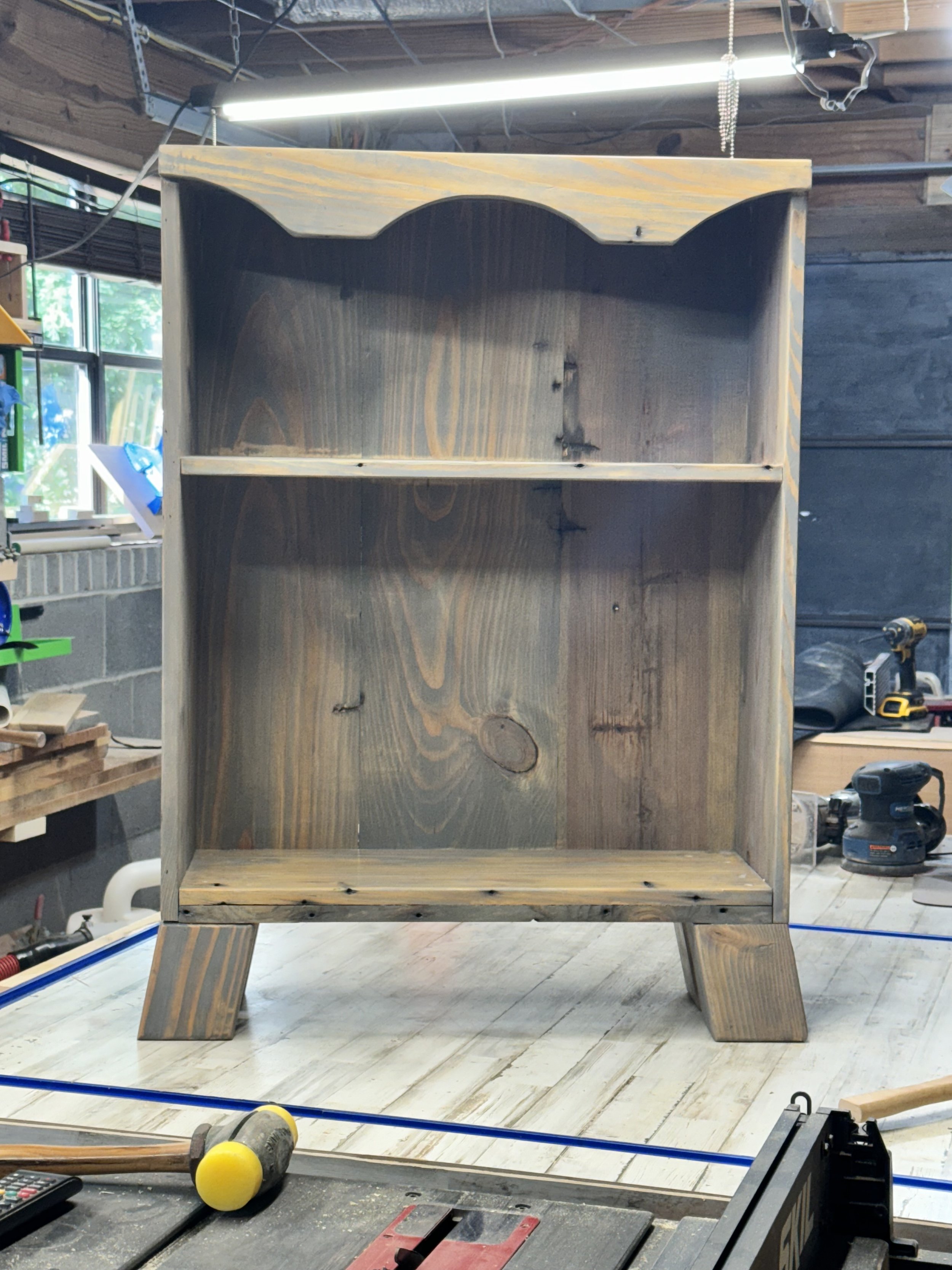 Custom Built Antique Heart Pine Bookcase
