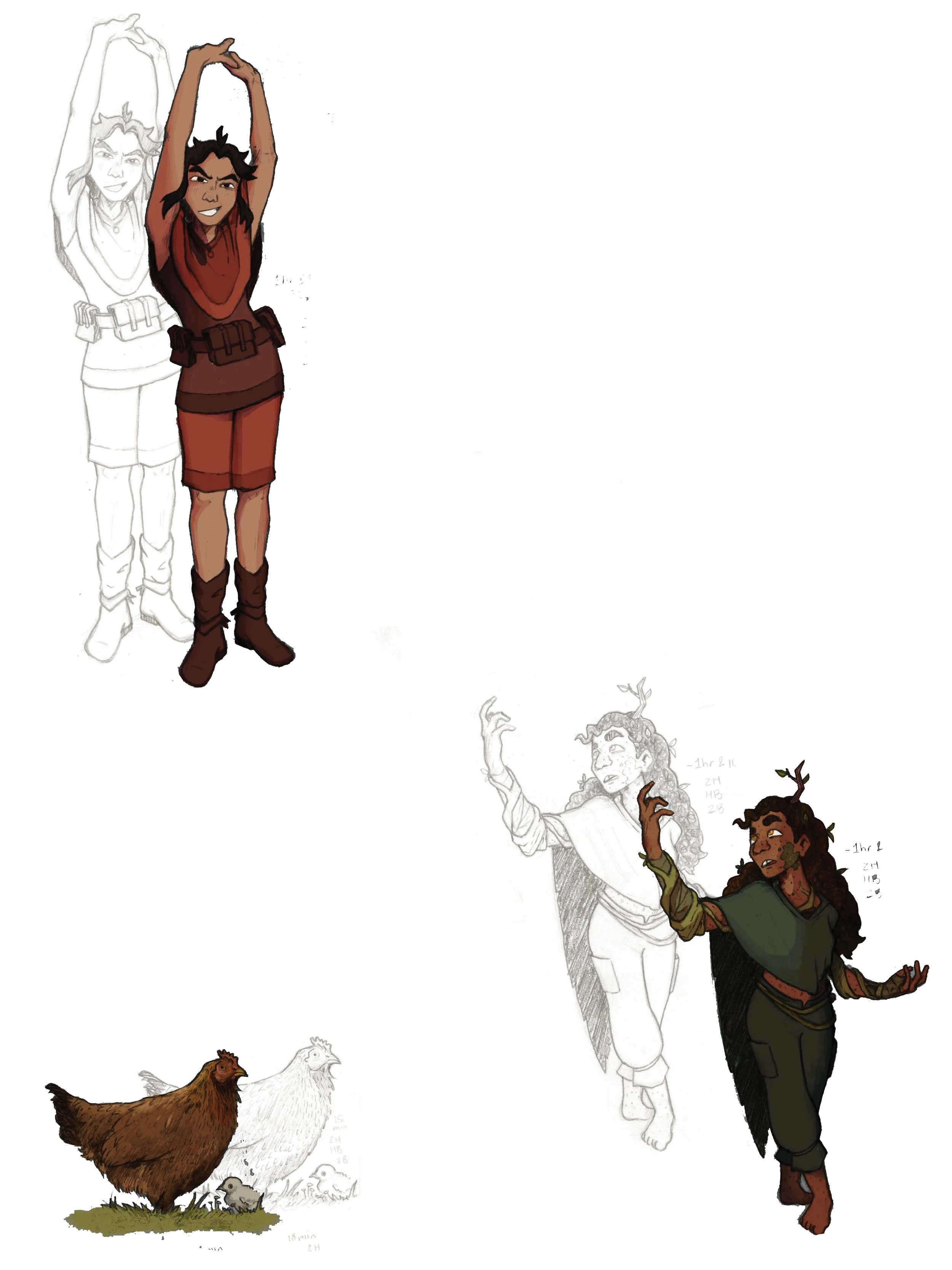 Process for Comic pages shown - First done in traditional pencil and then  scanned for digital color
