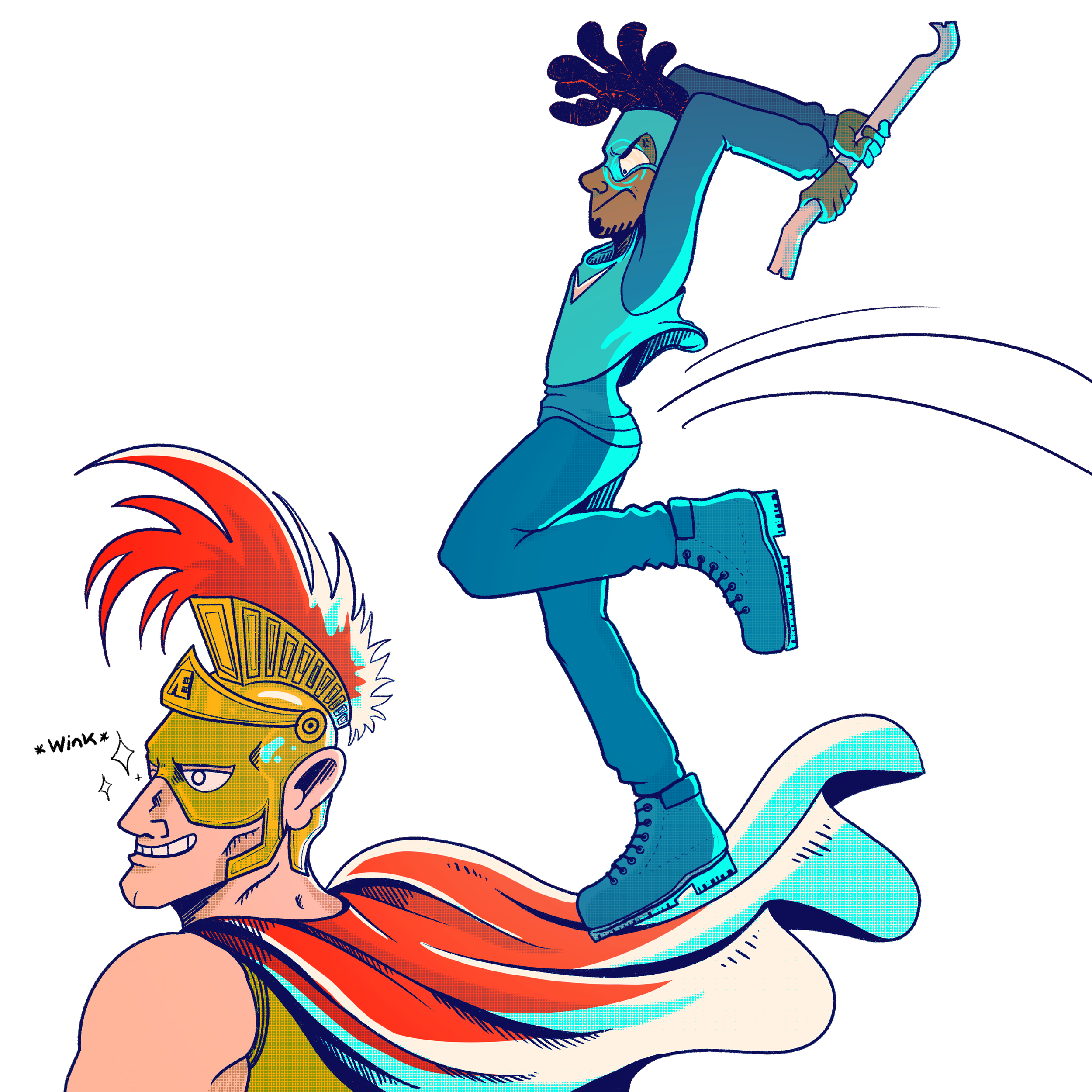 Warp & Sir Justice Illustration