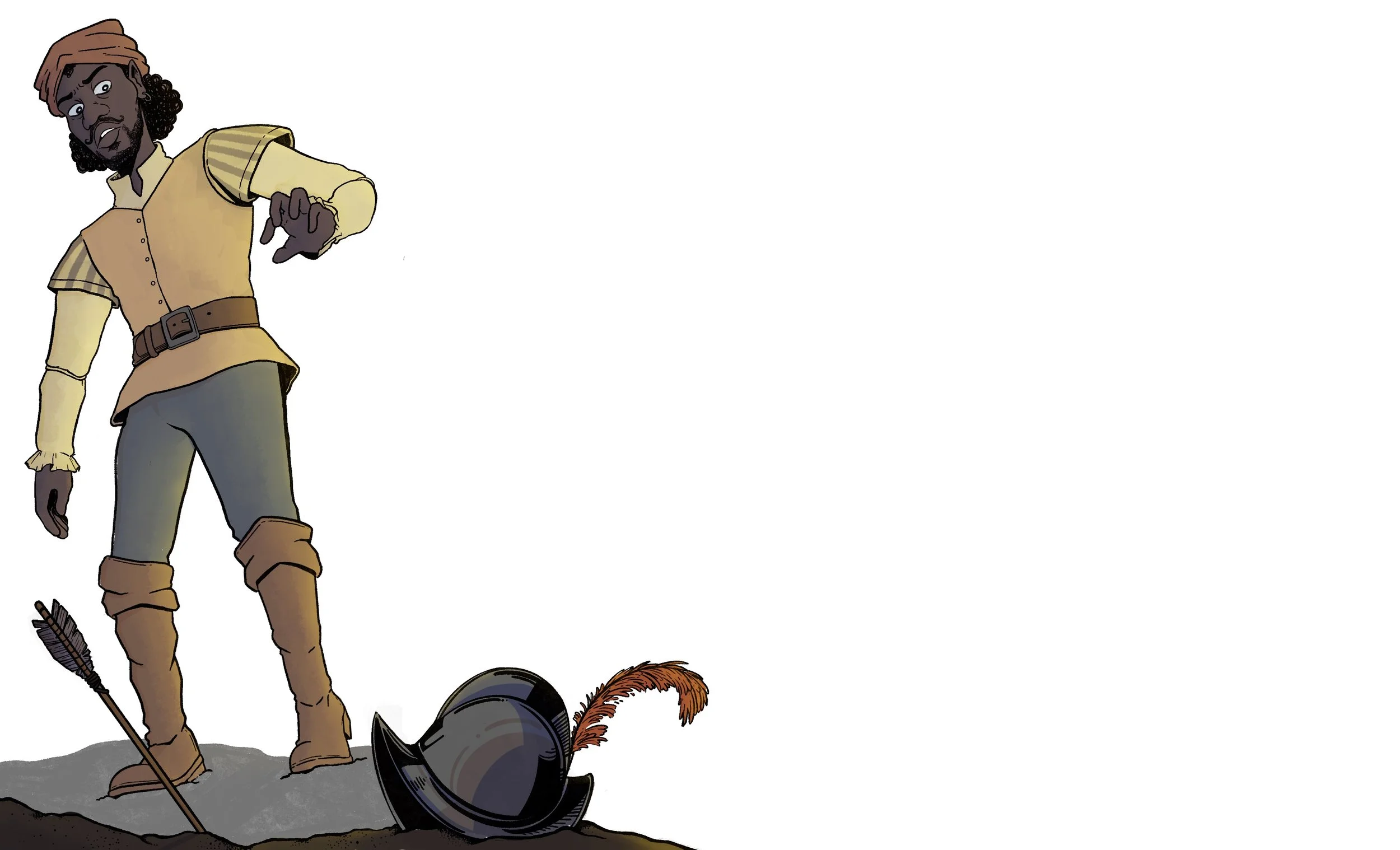 Esteban De Dorantes concept illustration - real-life First African Explorer of the Americas