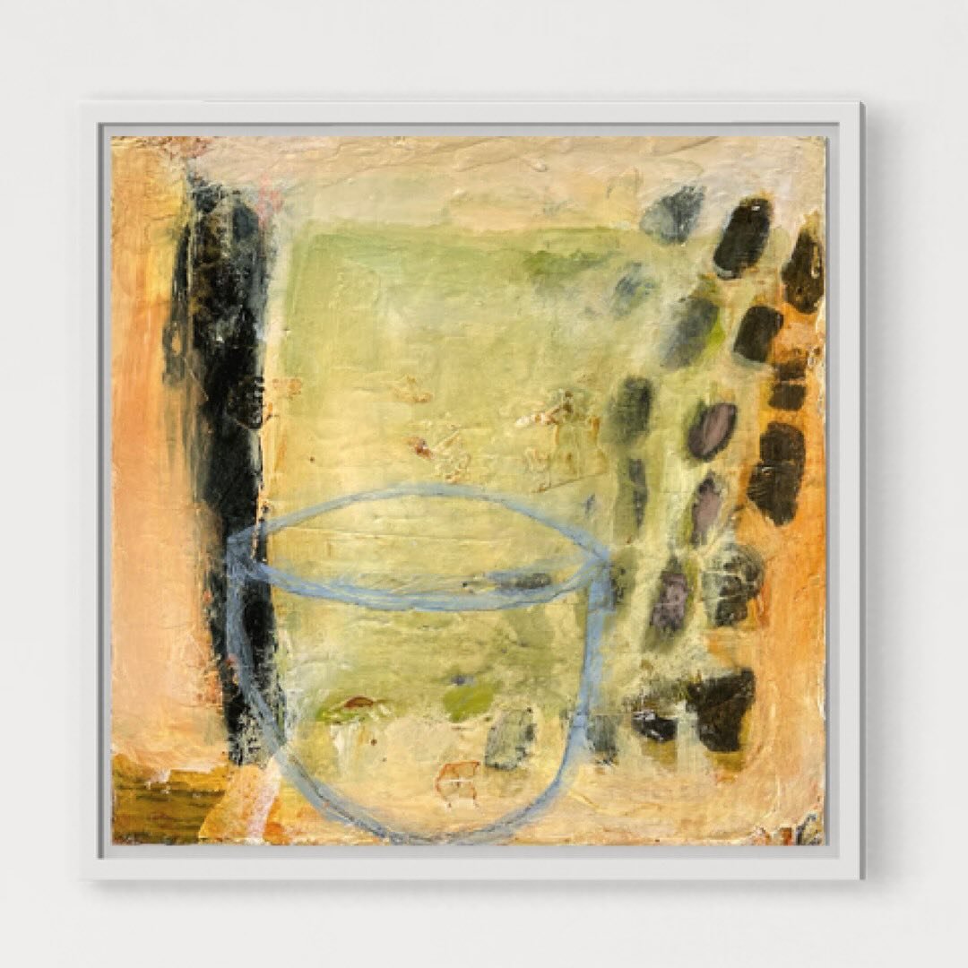 More from the Reverie Series. Places to drop in and contemplate. I like the blue vessel that&rsquo;s in this. It&rsquo;s online in the shop now.

#artforthesoul 
#painterslife 
#contemplating 
#saltspringisland 
#natureinspiration 
#intuitiveguidance