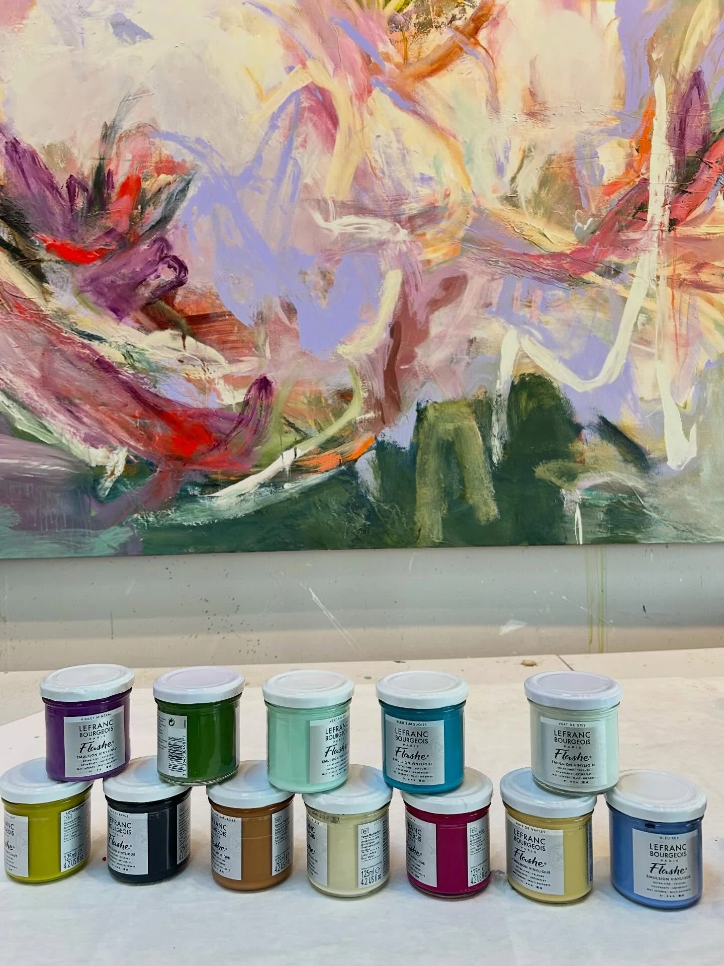 New supplies are THE best! Who agrees? Loving Flashe vinyl paint these days from @lefrancbourgeoisofficiel