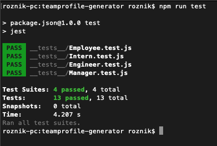 Object-Oriented Programming: Team Profile Generator