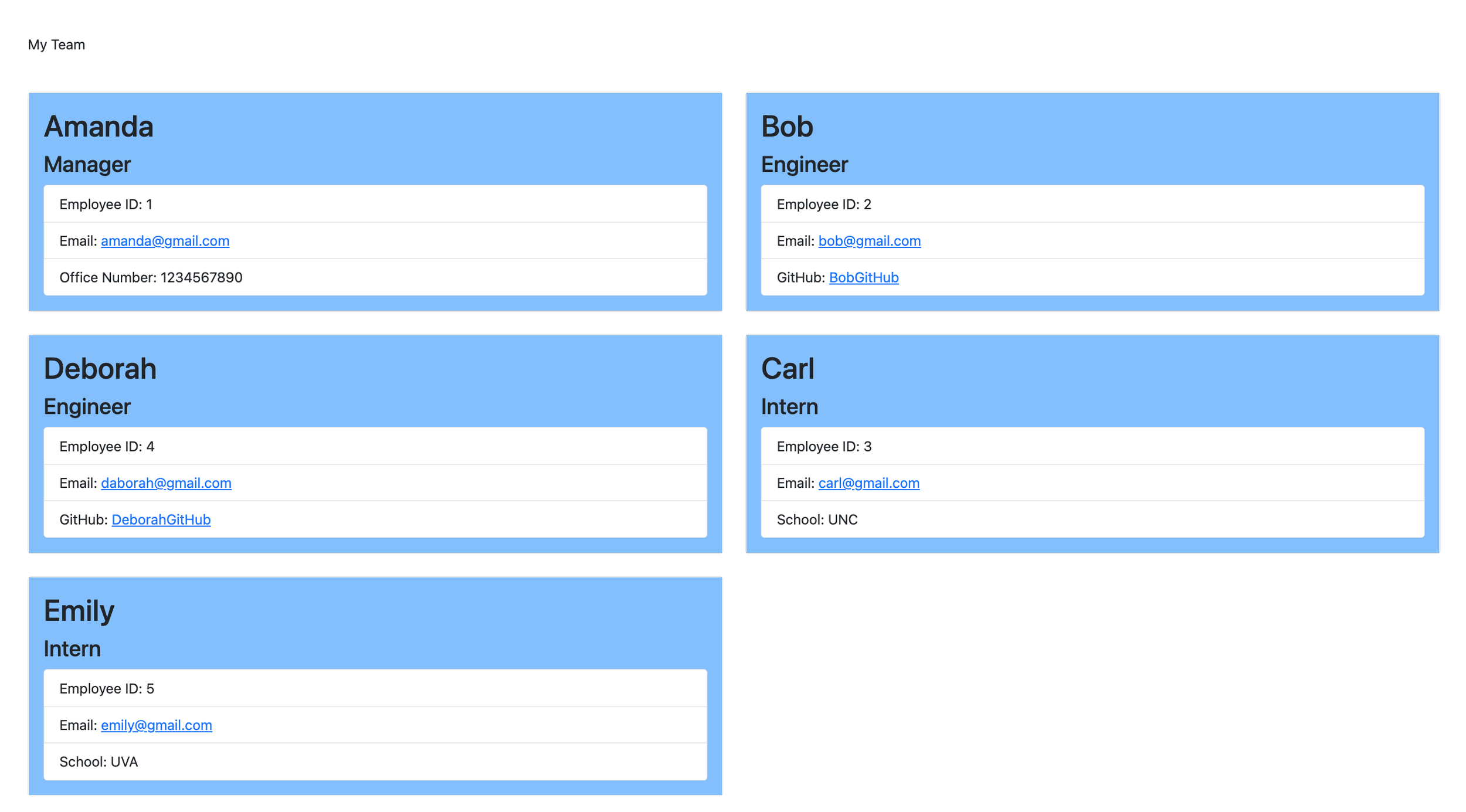 Object-Oriented Programming: Team Profile Generator