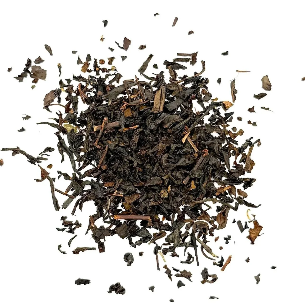 a pile of dry loose leaf oolong tea