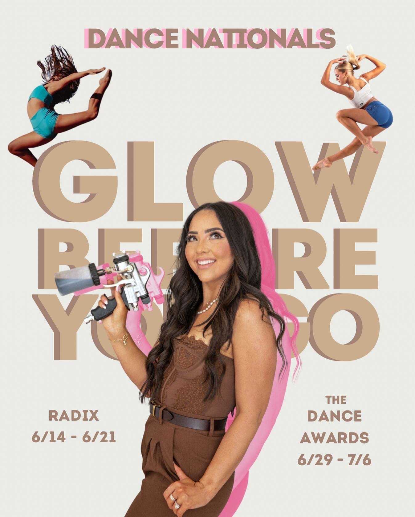 It&rsquo;s almost time to shine at the biggest comp of the year ✨Dance Nationals!✨ Book your spray tan now to get your glow before you go, and don&rsquo;t forget a self tanner for touch ups so you stay stage ready all week long!