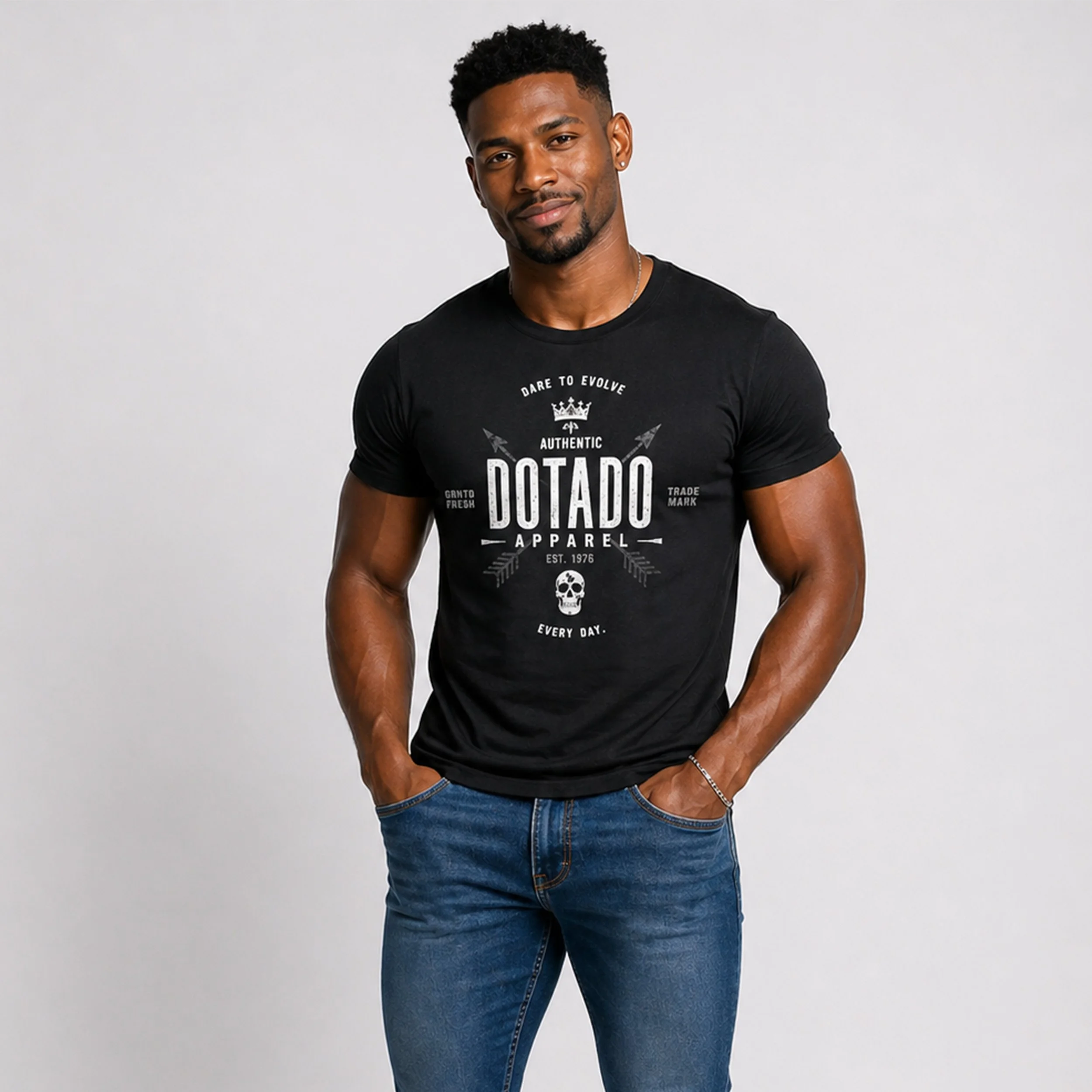 african american man wearing dotado apparel whiskey design tee
