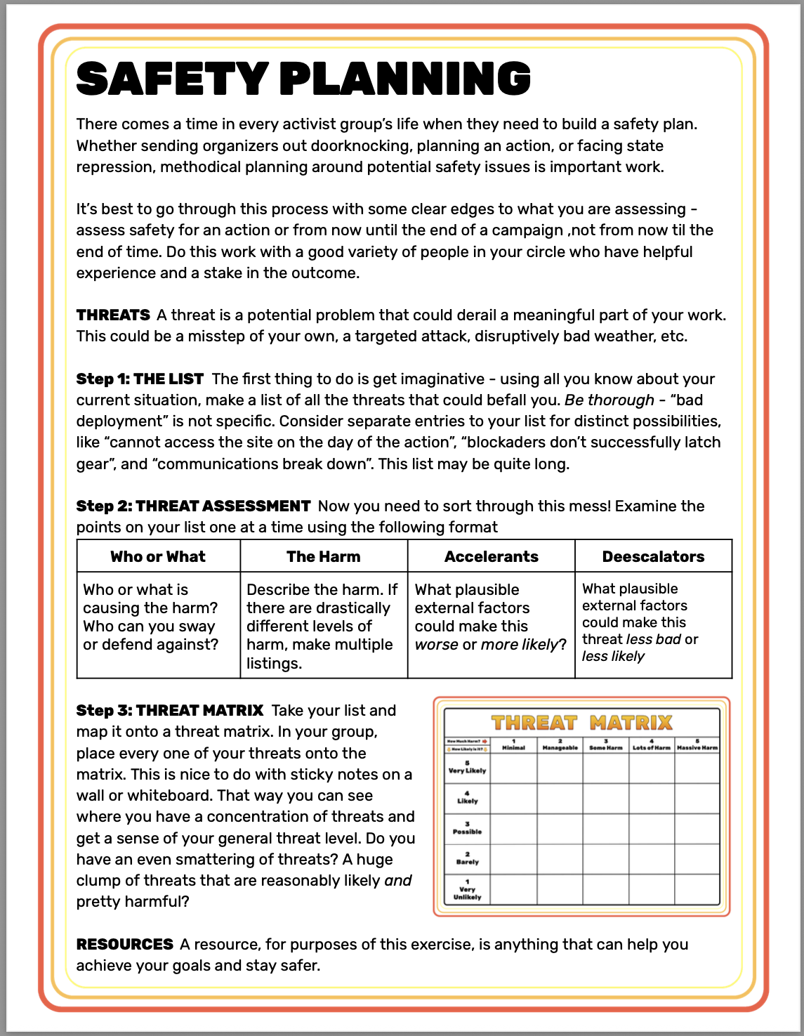 Safety Planning Handout