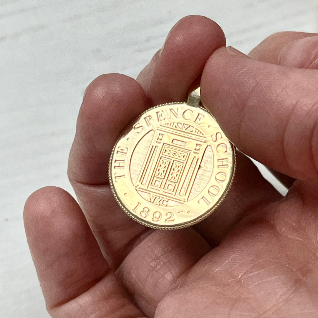 The Spence School Reversible Compass Medallion - Gold Plate .png