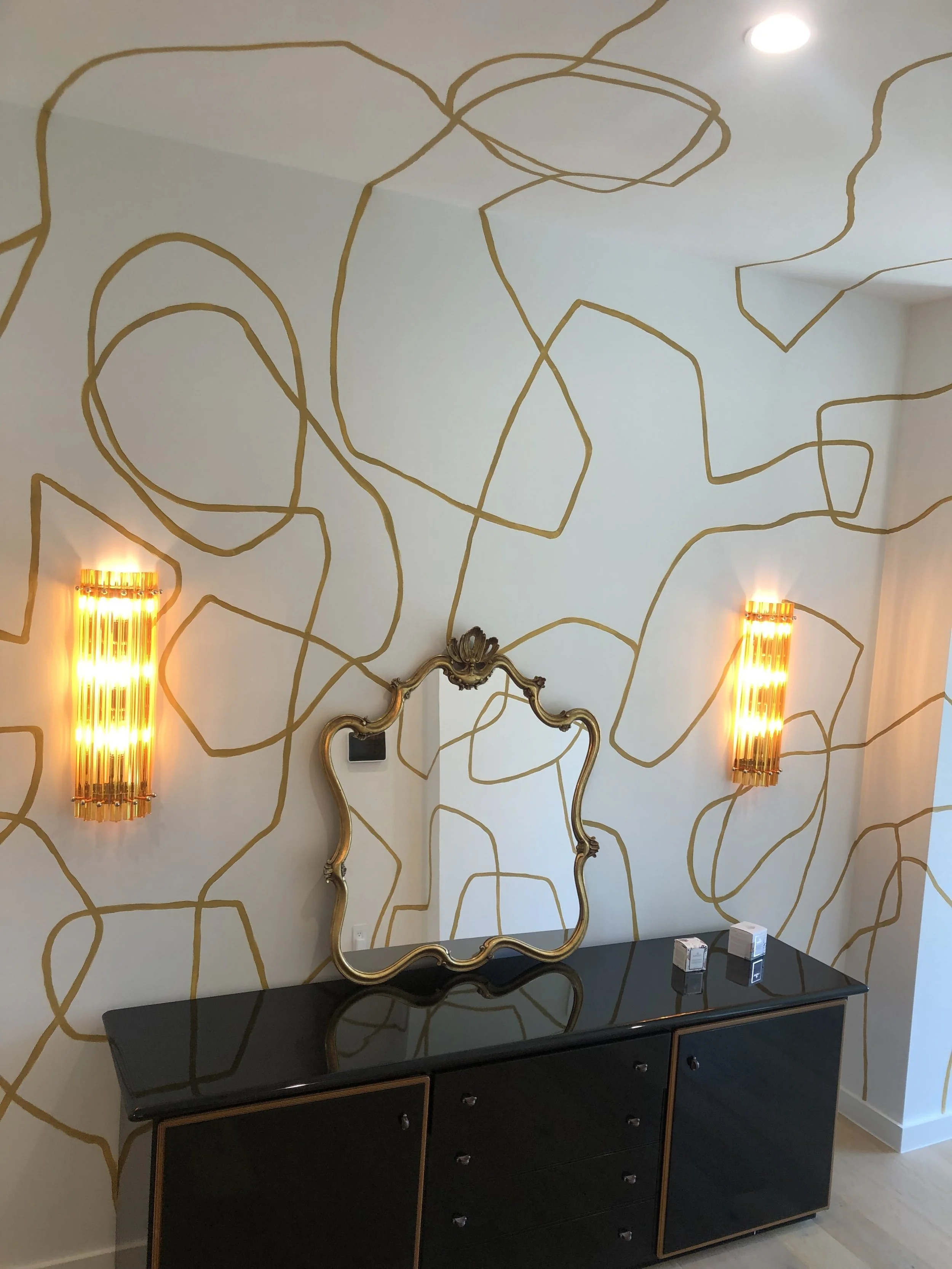 Golden Entry Hall, 2021  Latex Mural