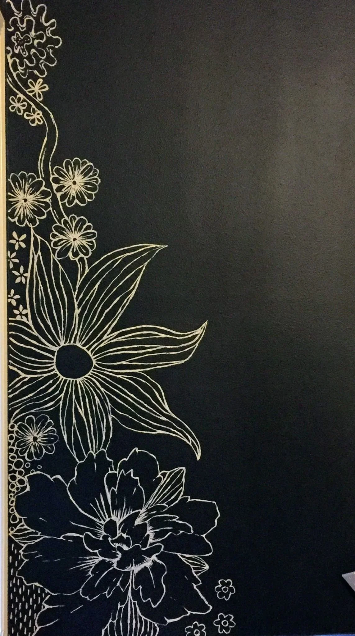Black and White Floral, 2017  Latex Mural