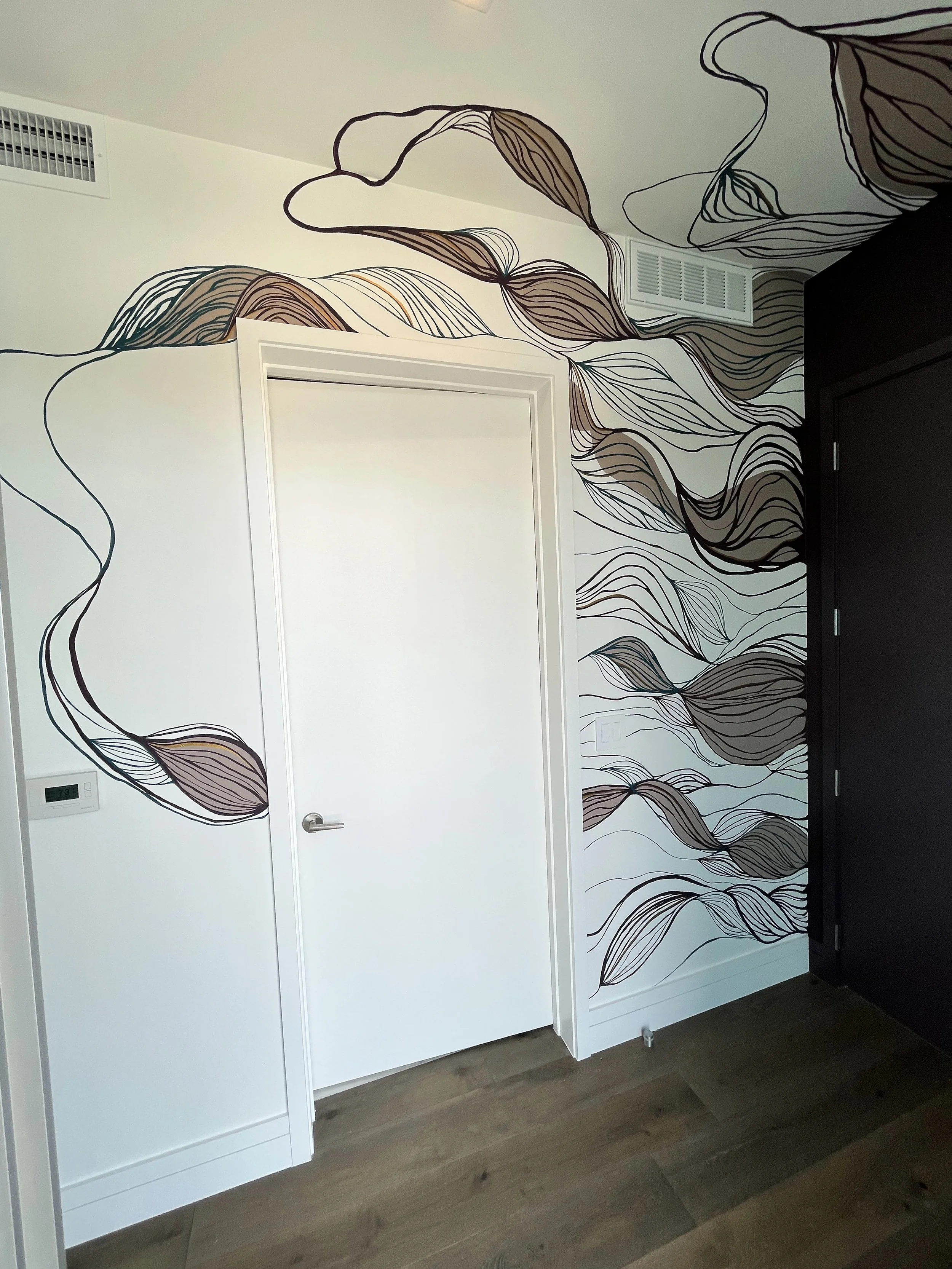 Velvet Current Hallway, 2022  Latex Mural