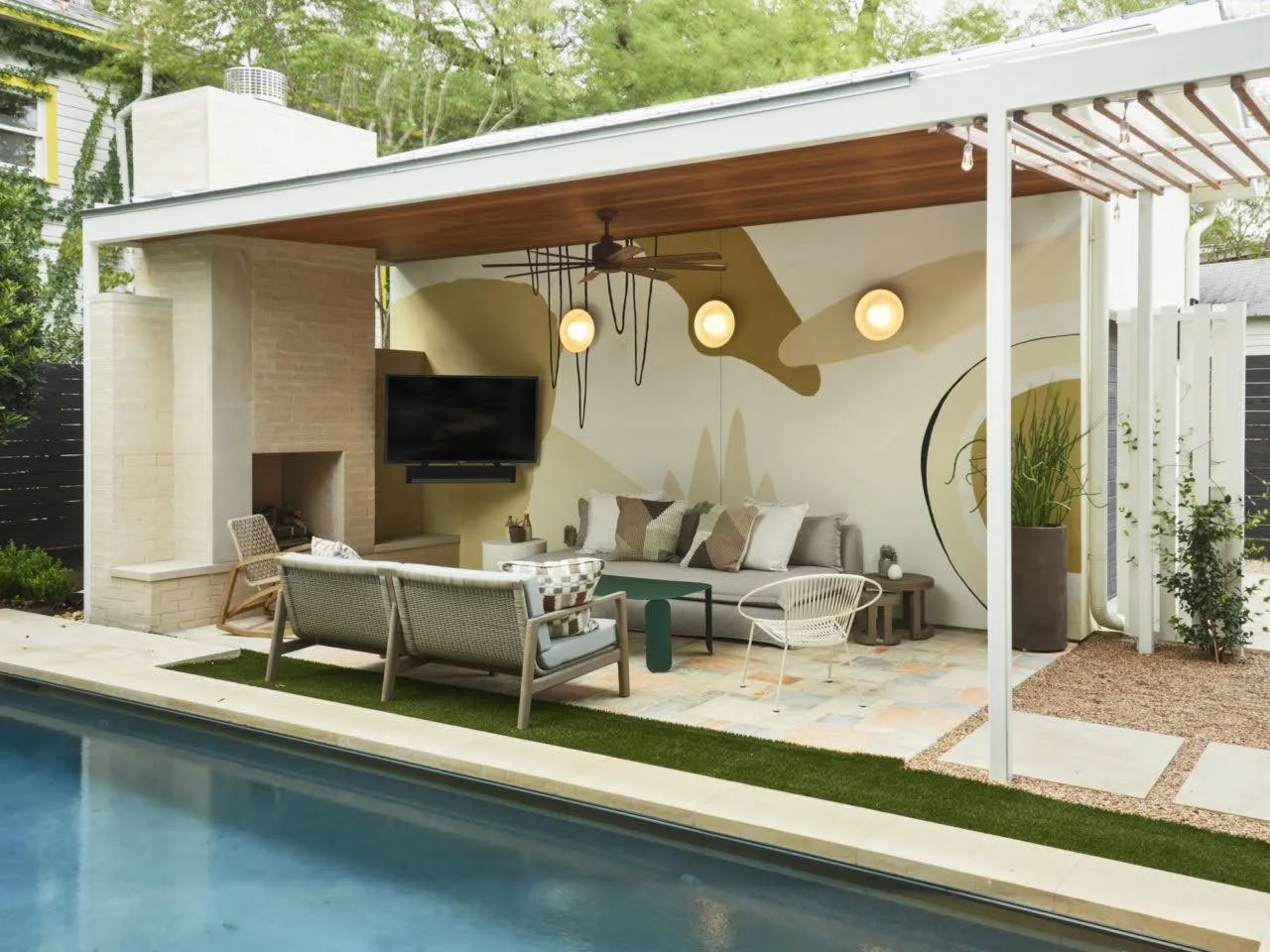 Pool House, 2020  Latex Mural