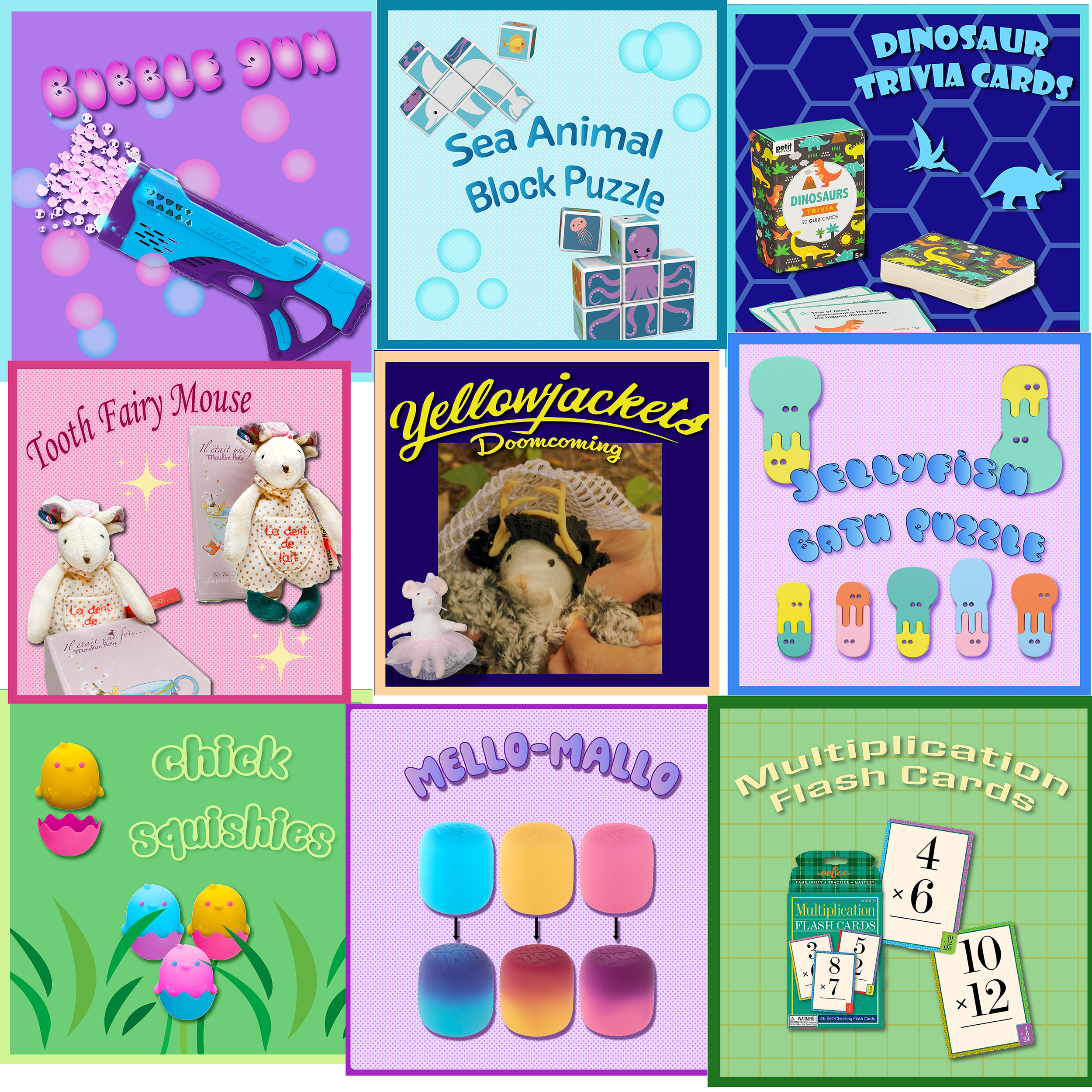 Sample of thumbnail graphic design for Adventuretown Toys