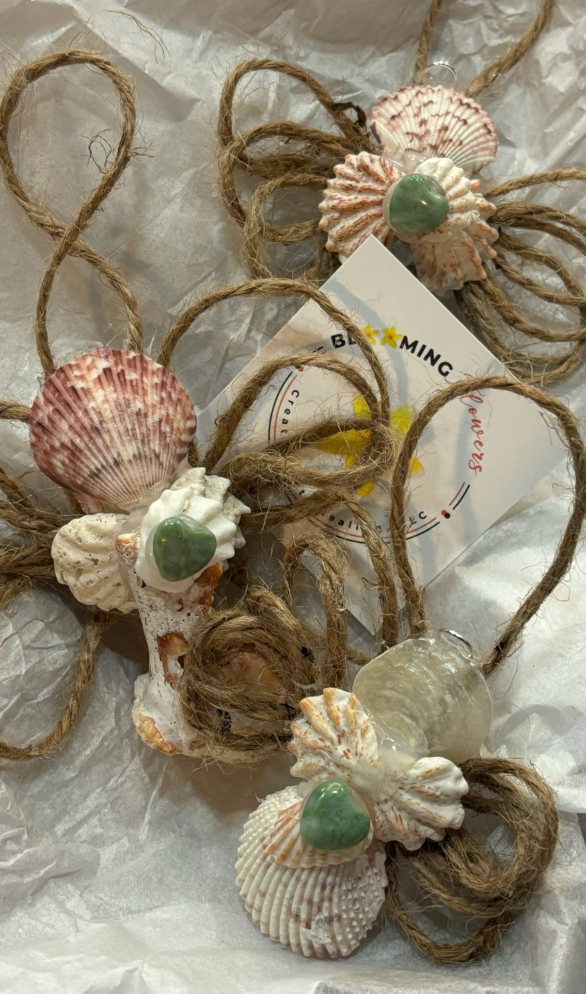 BLOOMING FLOWERS SEASHELL ANGEL ORNAMENT.jpg