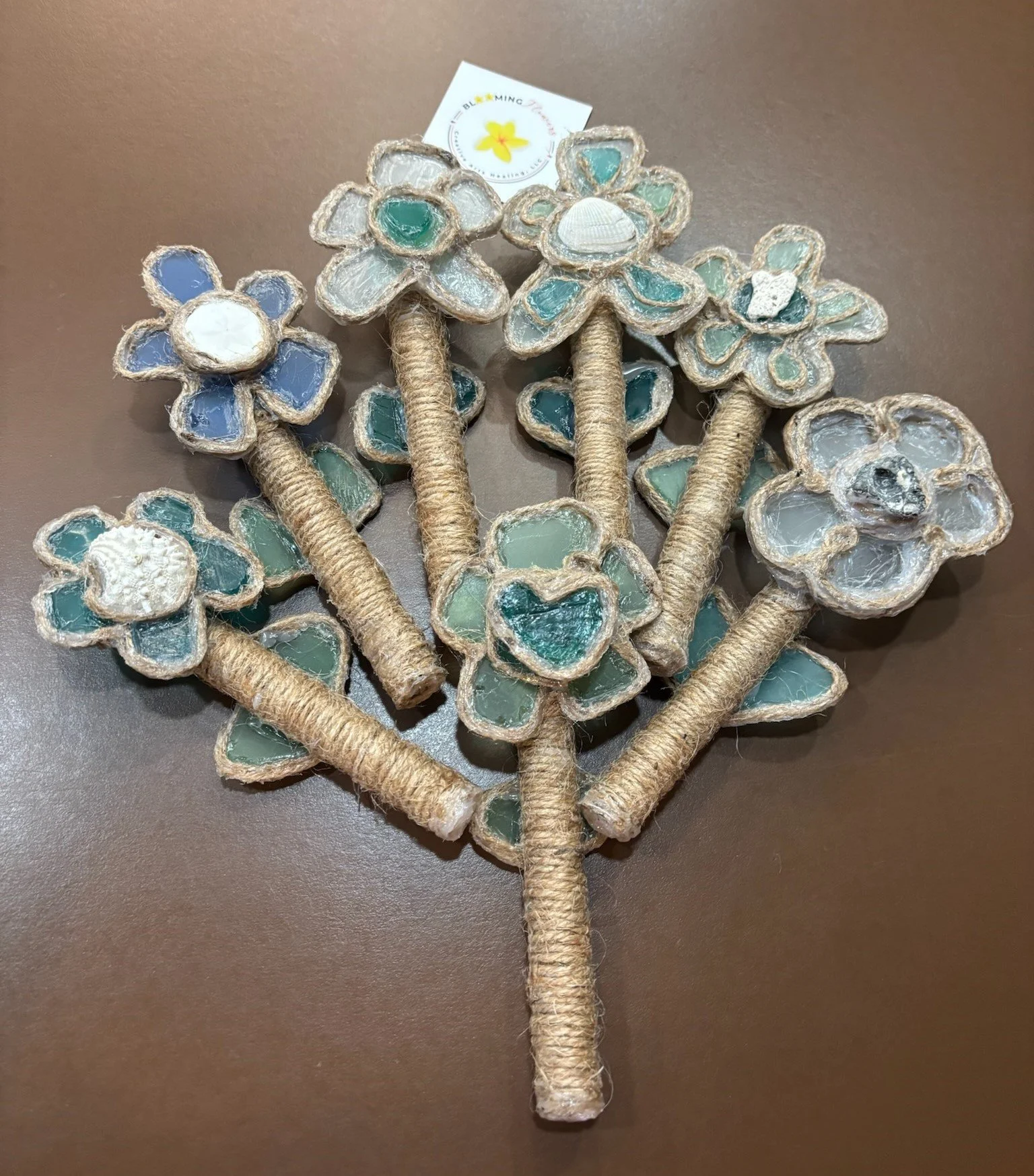 BLOOMING SEASHELL, SEAGLASS, WOOD FLOWERS.jpg