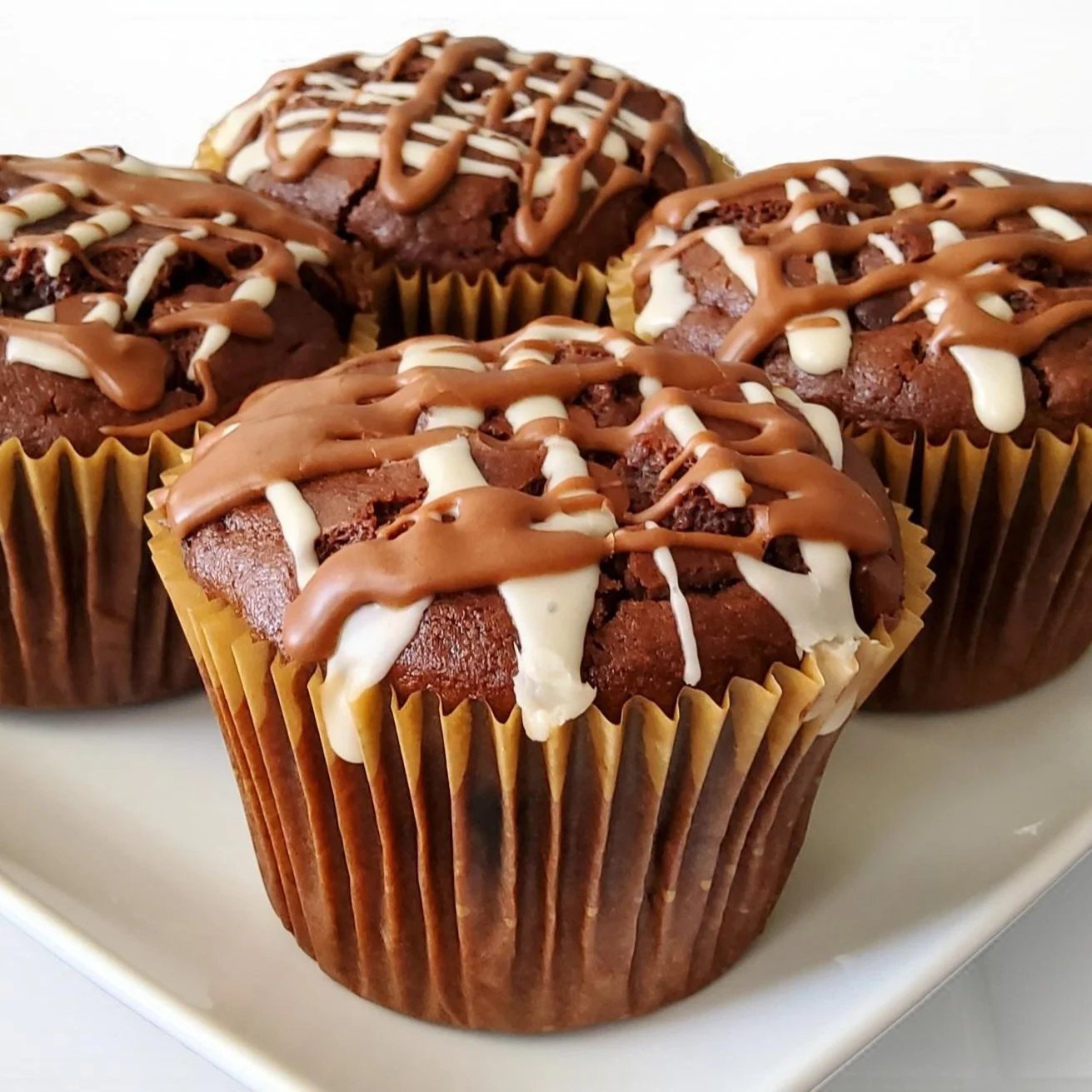 Plant-based and gluten-free double chocolate muffins