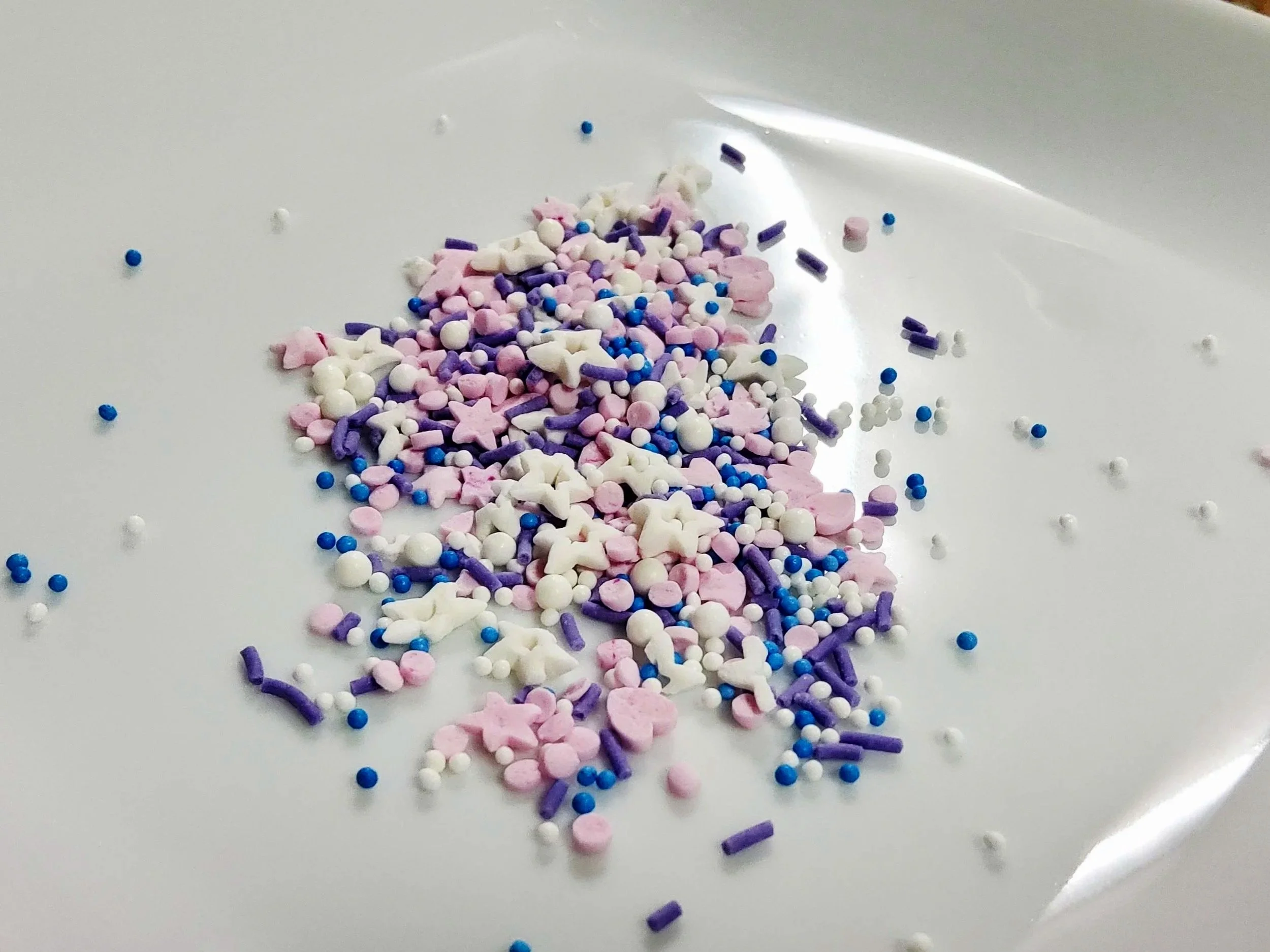 Purple + pink + white sprinkles