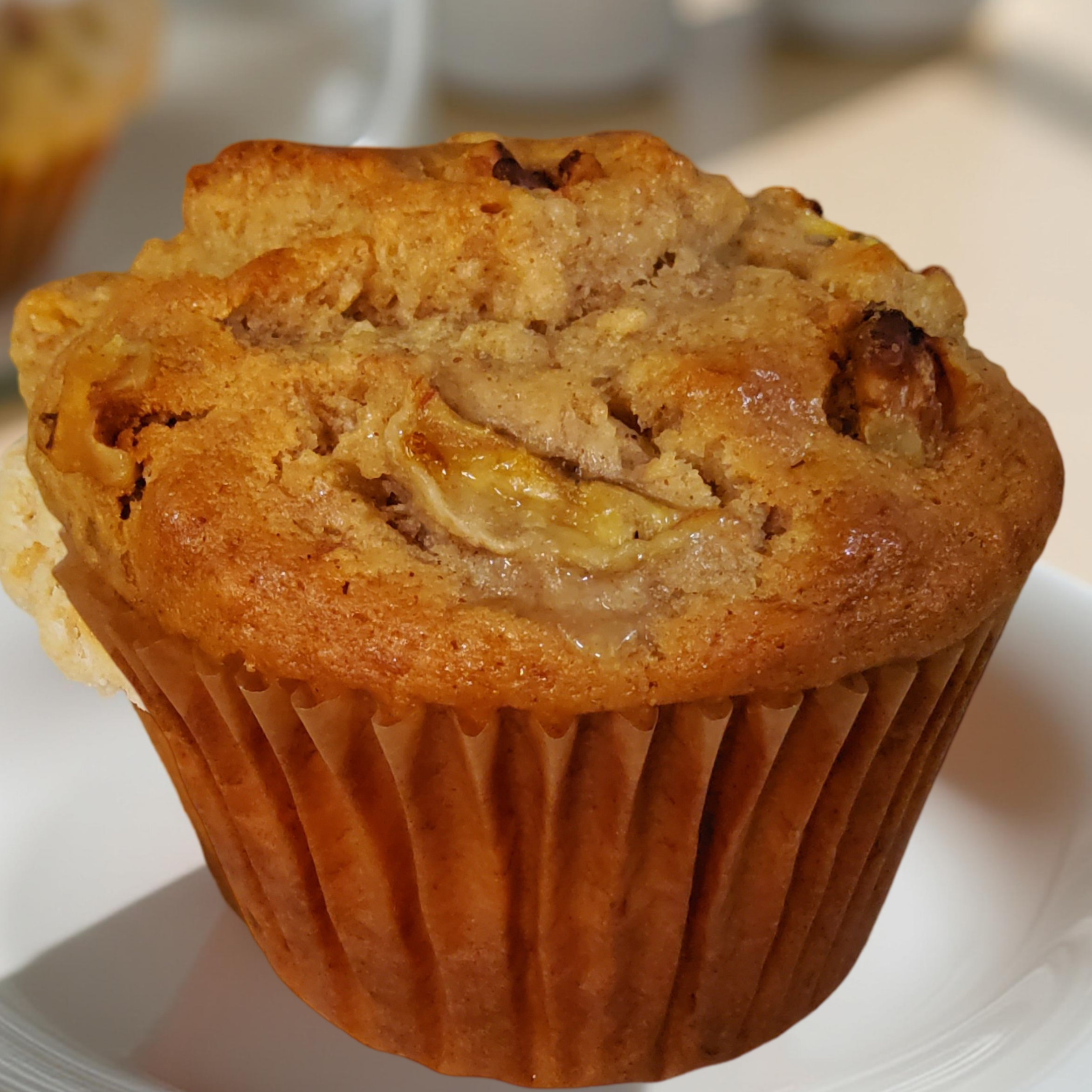plant-based banana nut muffin with pecans