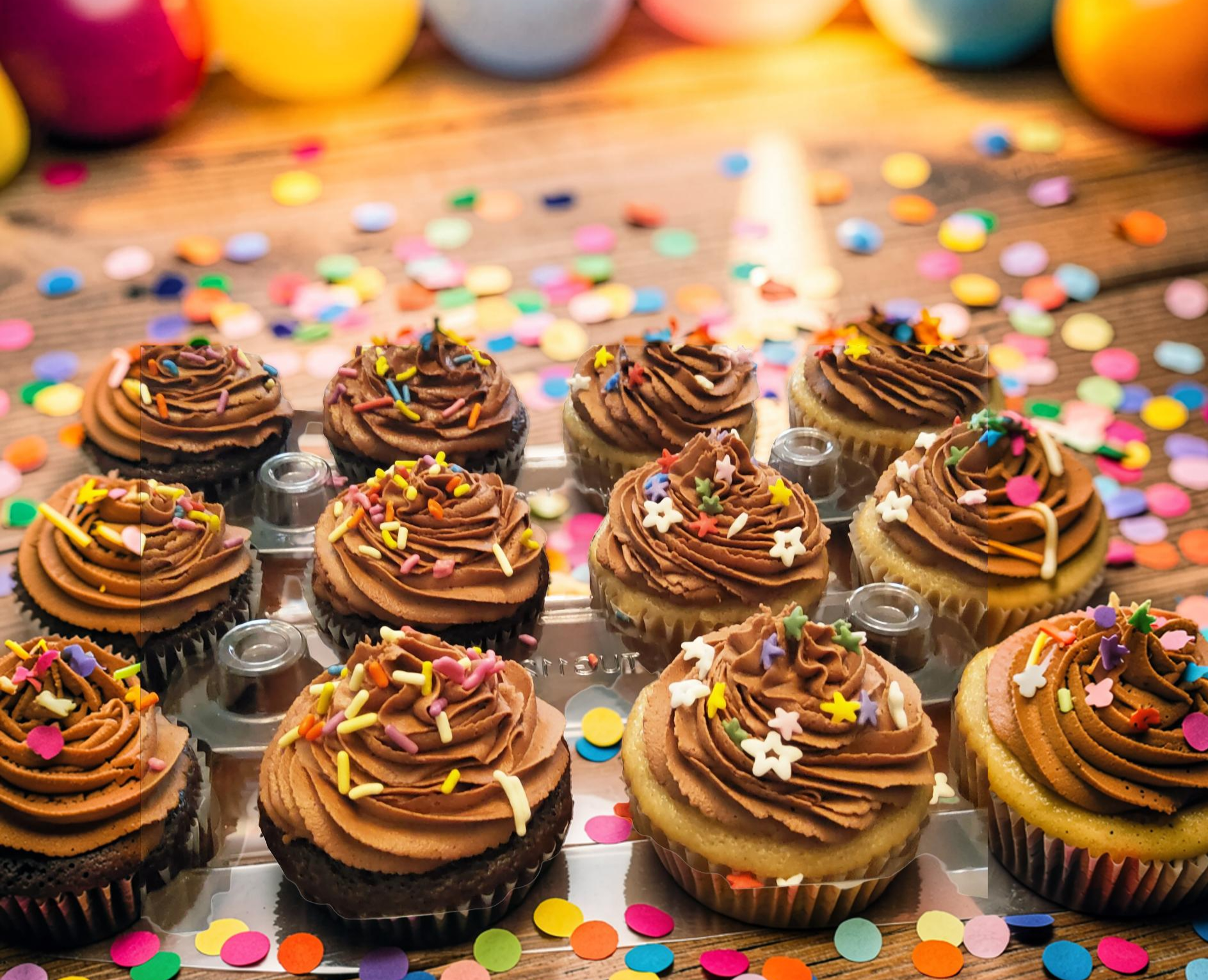 Plant-based cupcakes with chocolate frosting